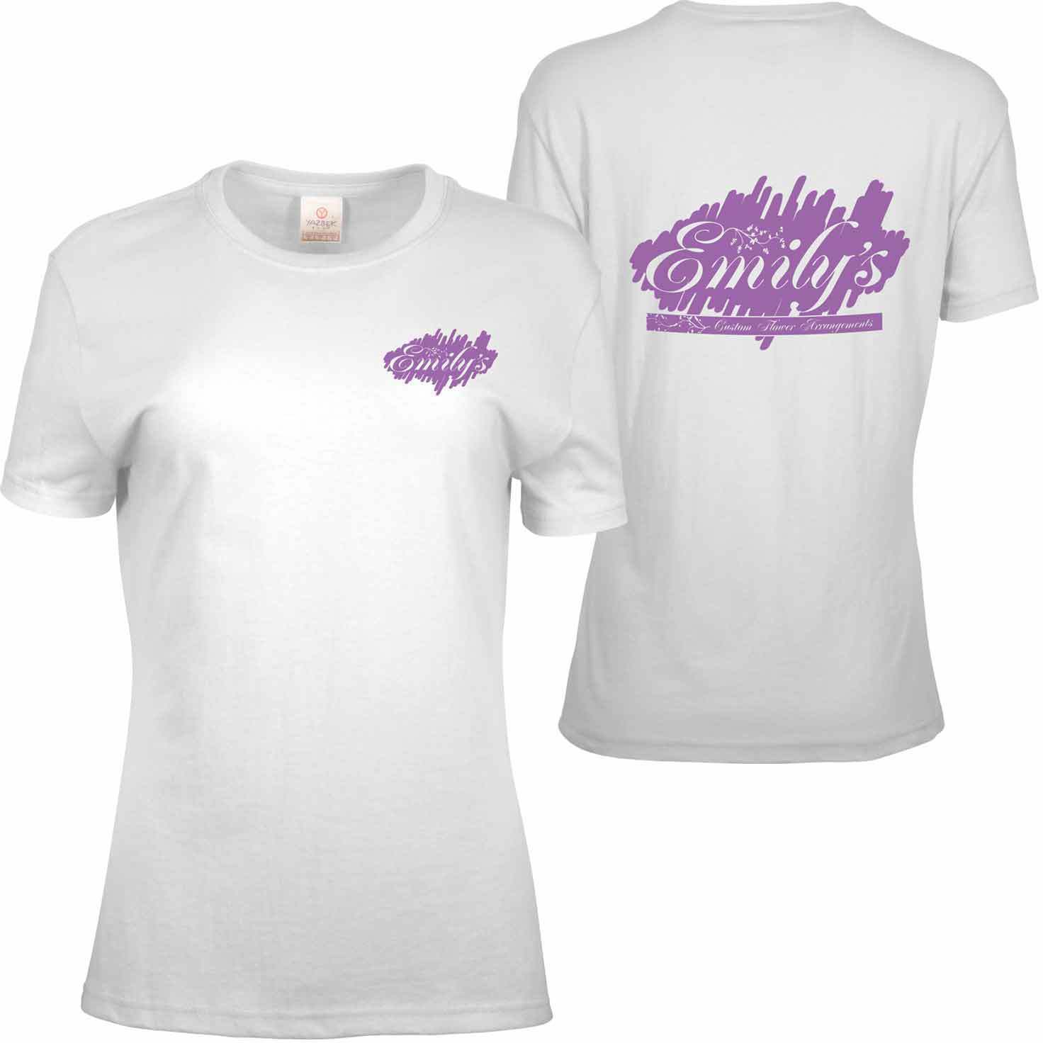 SCREEN PRINTED LADIES 100% COTTON WHITE T-SHIRT