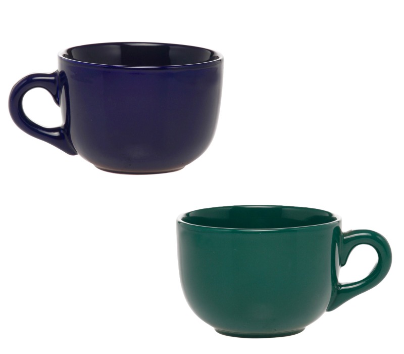 Bowl Shaped Handled Stoneware Mug, 18 oz. 3