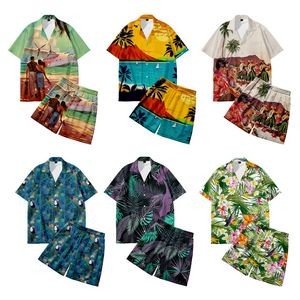 3D Printed Men Beach Shirt Short Shorts Suit 3