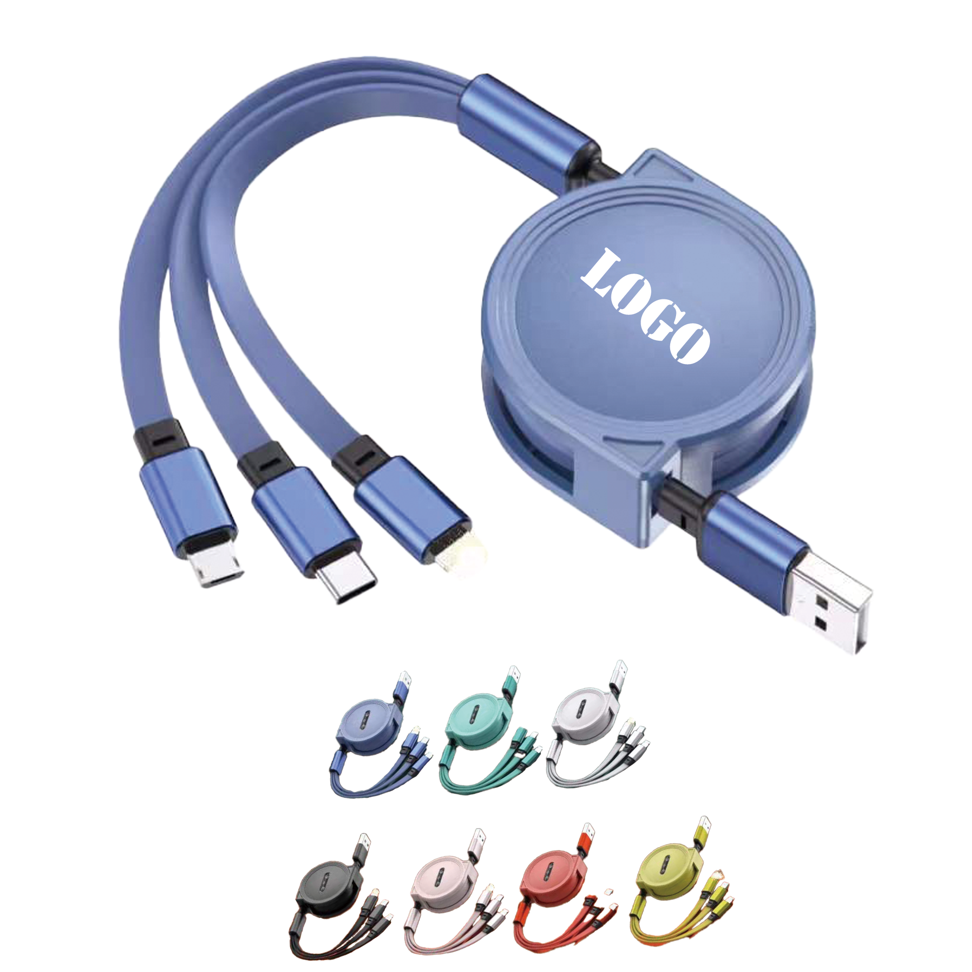Usb Charging Cable Retractable 3 In 1 Charger 1