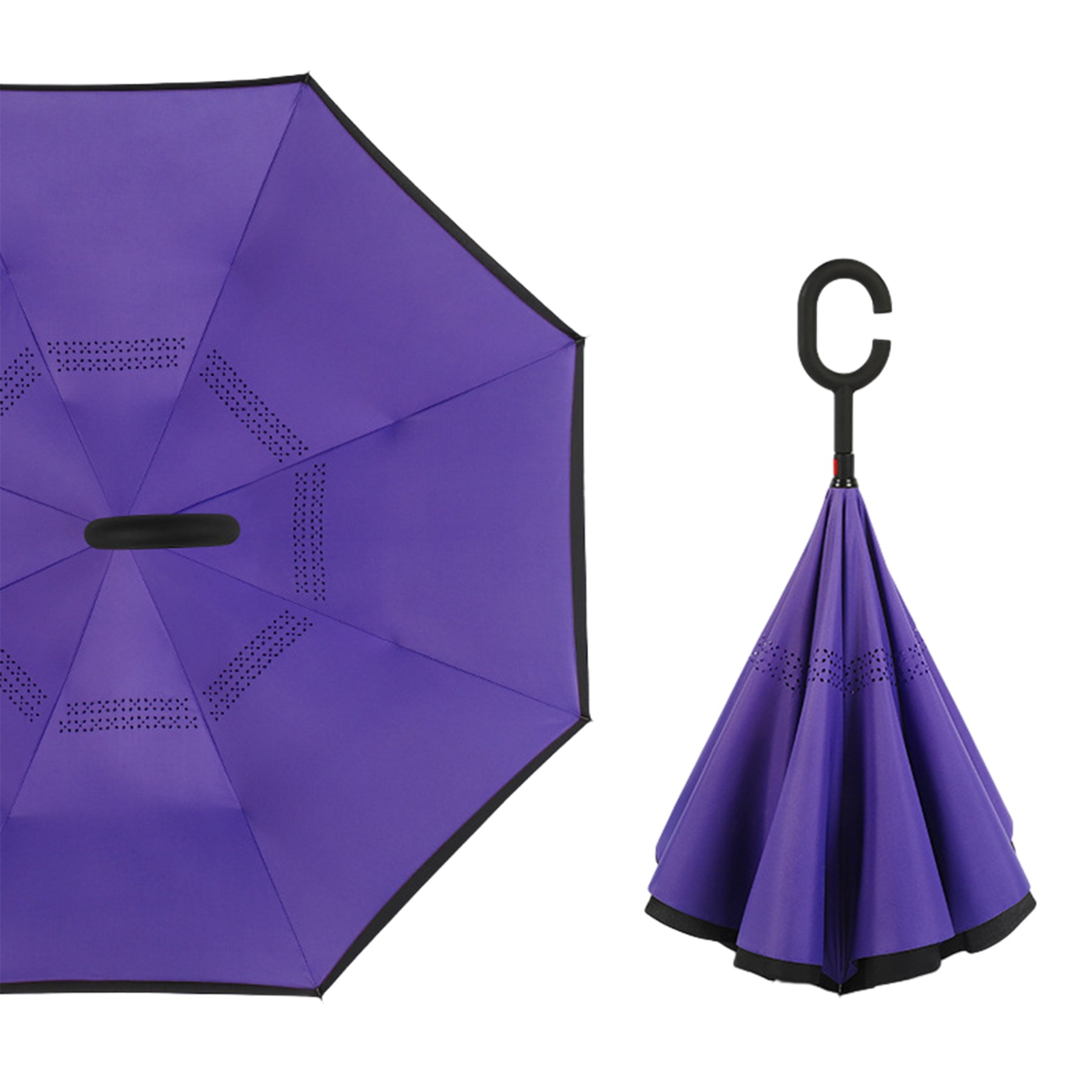 49 Inch Arc Inverted Reverse Umbrella W/C-Shape Handle 3