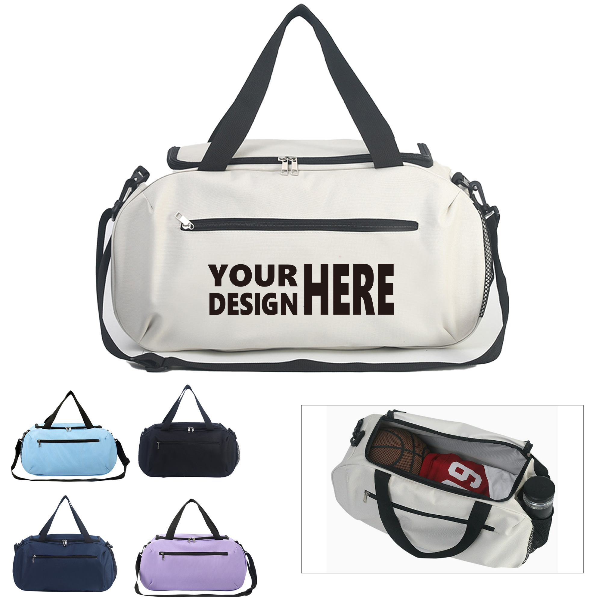 Solid-Color Multifunctional Gym & Travel Bag 2