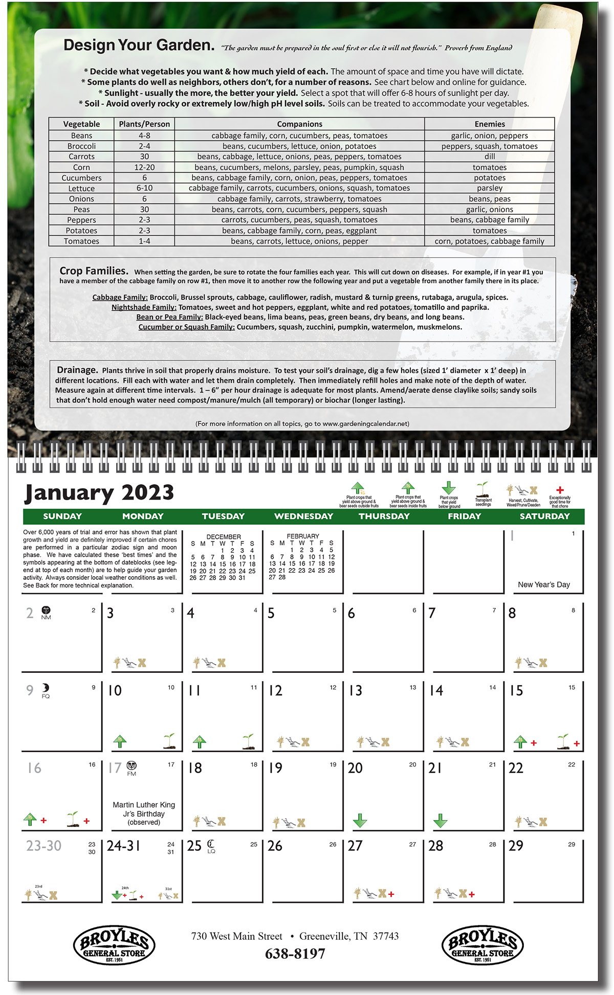 Gardening 12 Sheet Wall Calendar