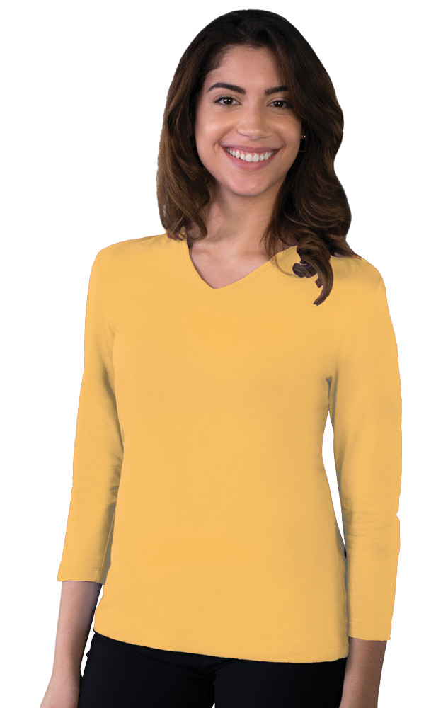 Ladies' 3/4 Sleeve V-Neck Tee 12