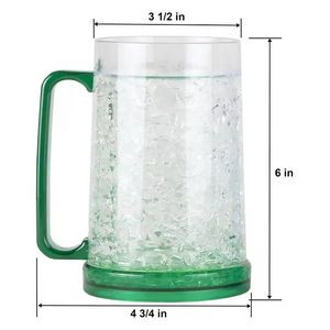 Gel Freezer 16oz Double Walled Beer Mugs with Handles 4