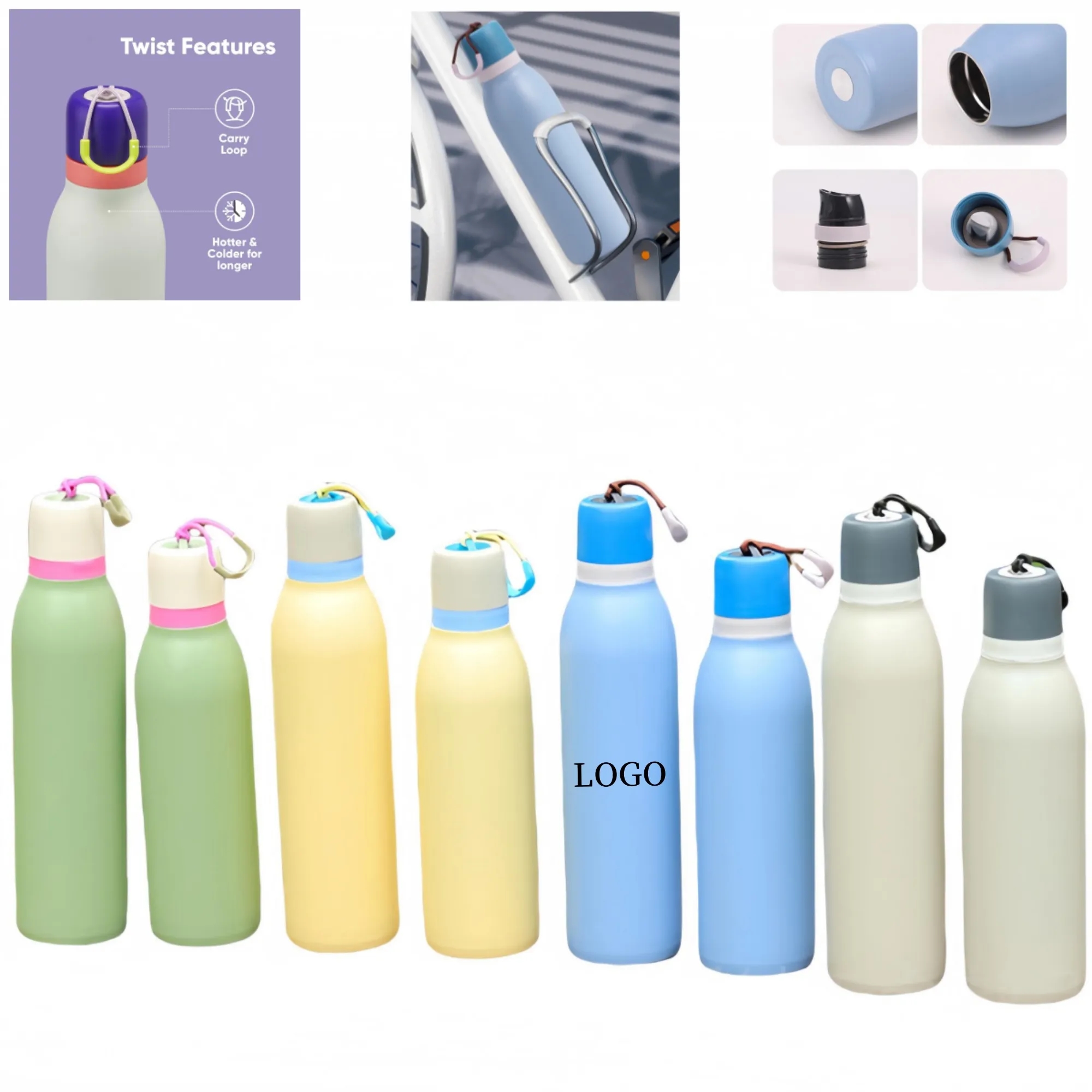 18oz Insulated Stainless Steel Water Bottle with Straw 3