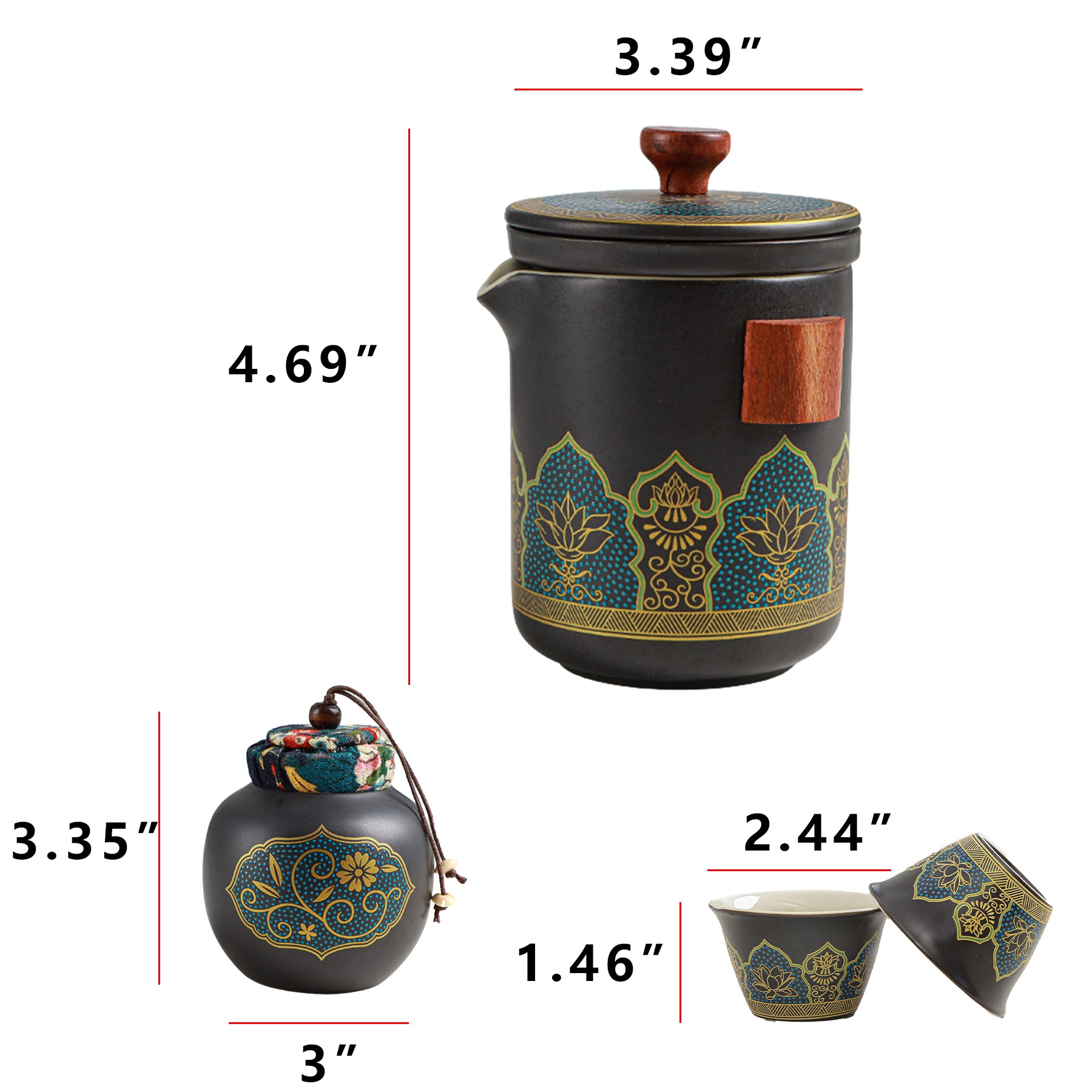 Travel Portable Teacup Set 6