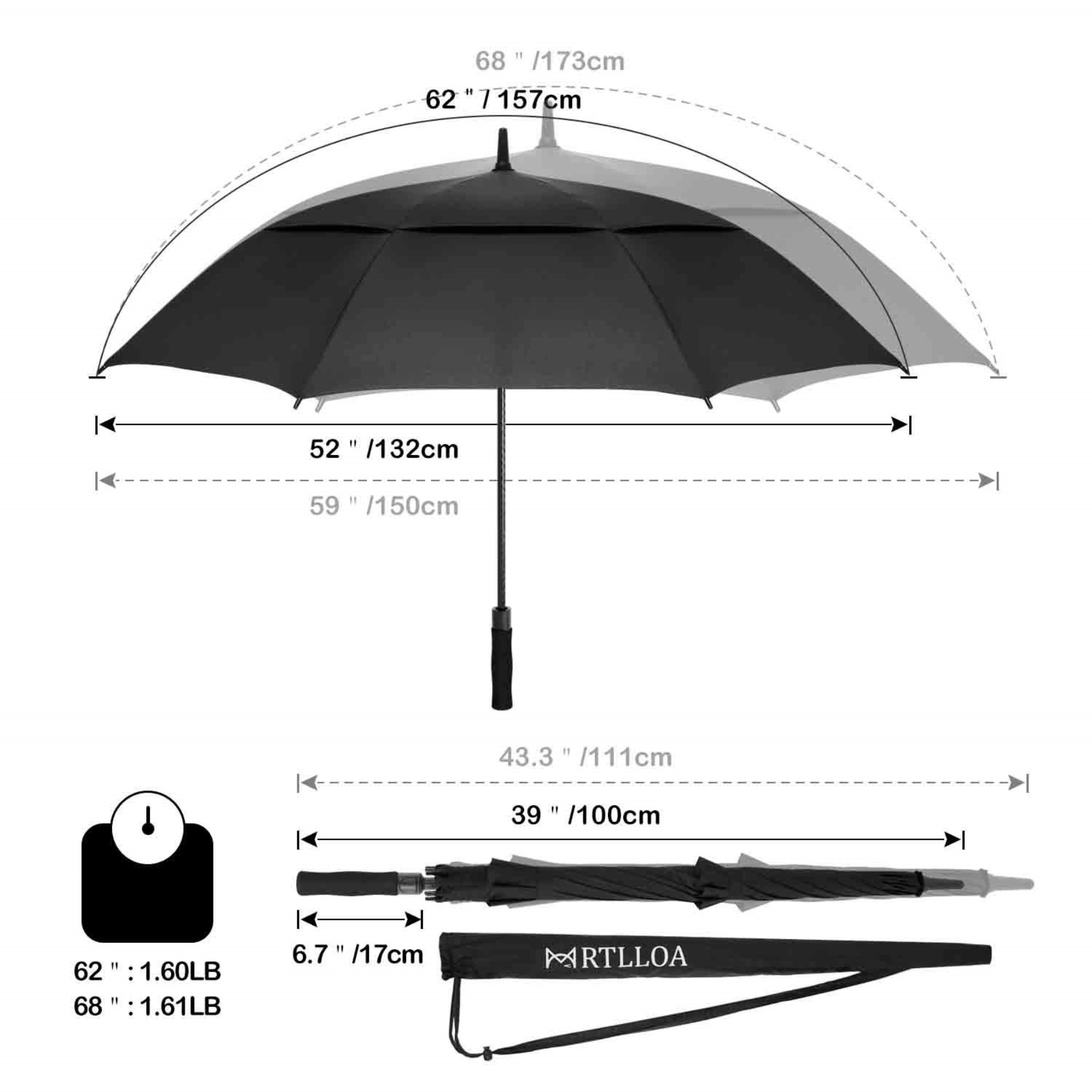 Automatic Double Golf Umbrella 2