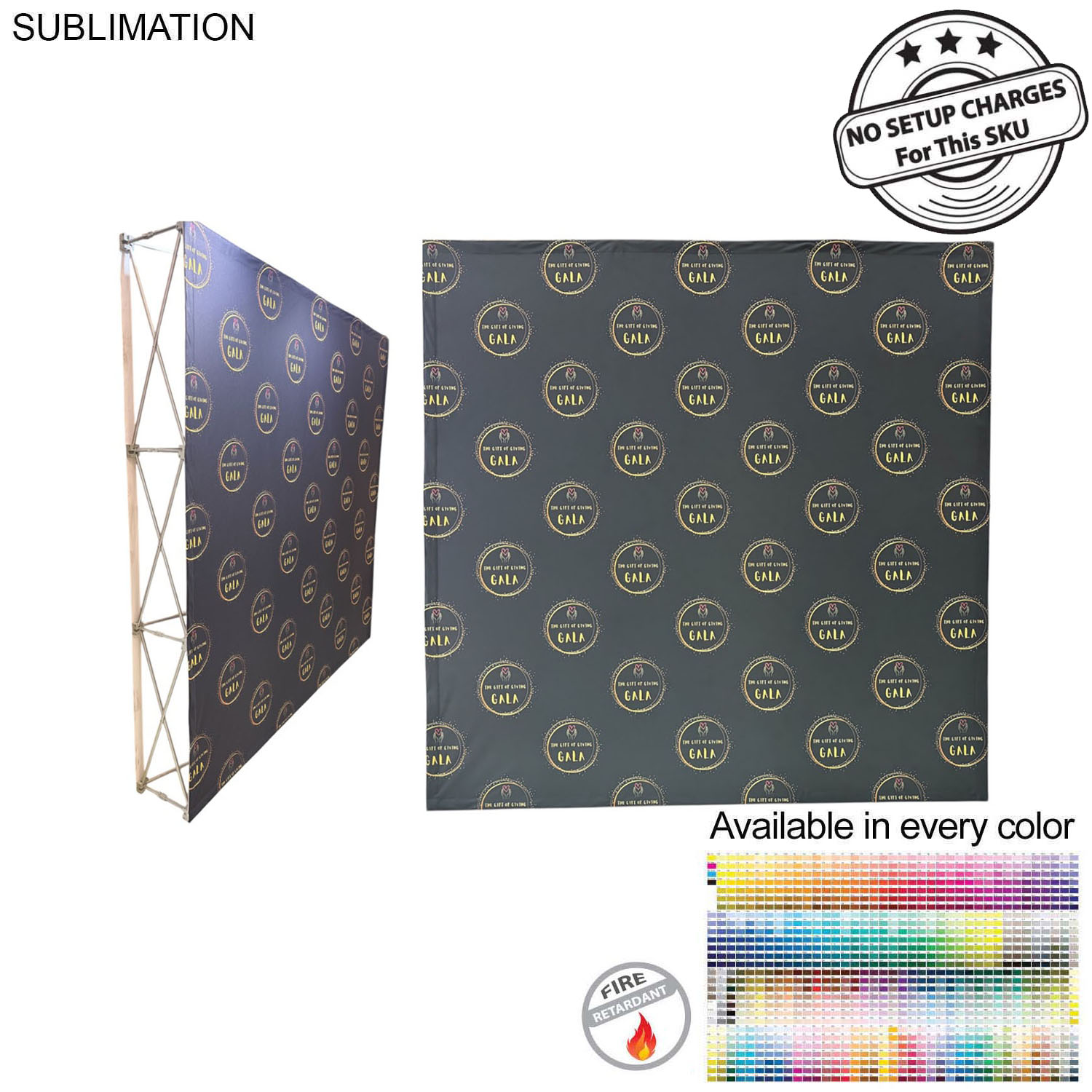 7.5' Straight Wall Full Height Tension Fabric Pop-up Display Kit, NO SETUP CHARGE 6