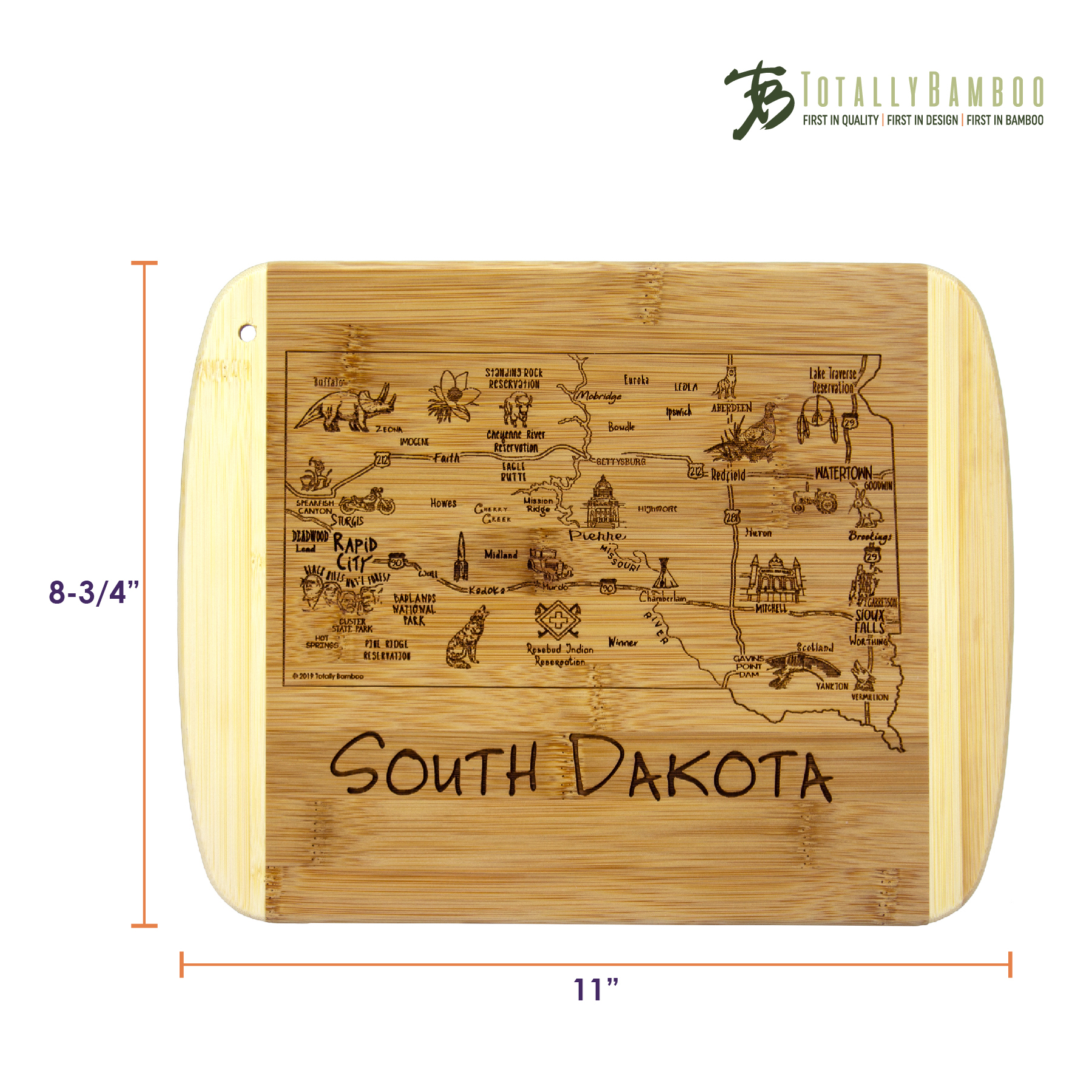 A Slice of Life South Dakota Serving & Cutting Board 8