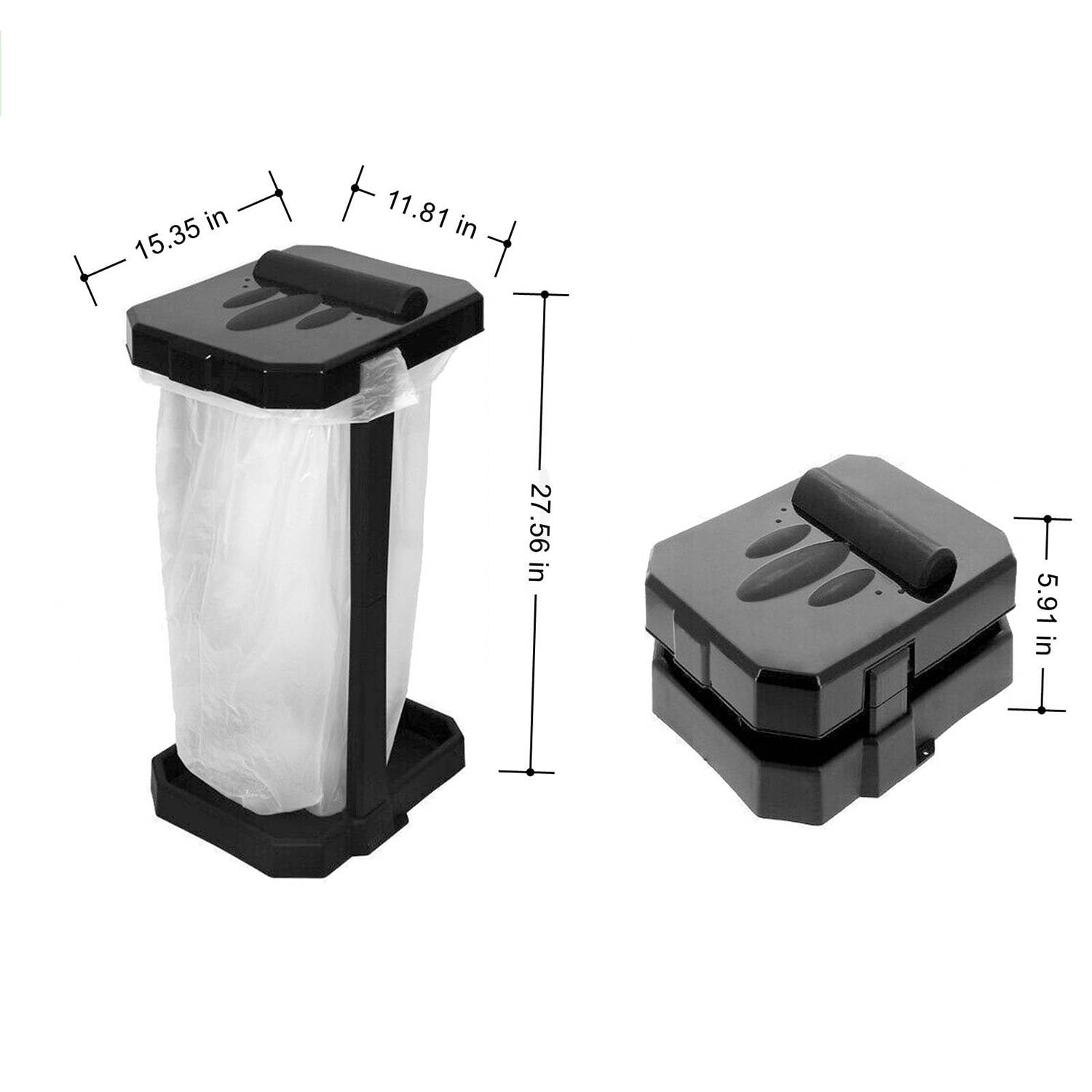 Foldable Outdoor Trash Bag Holder W/ Lid 5