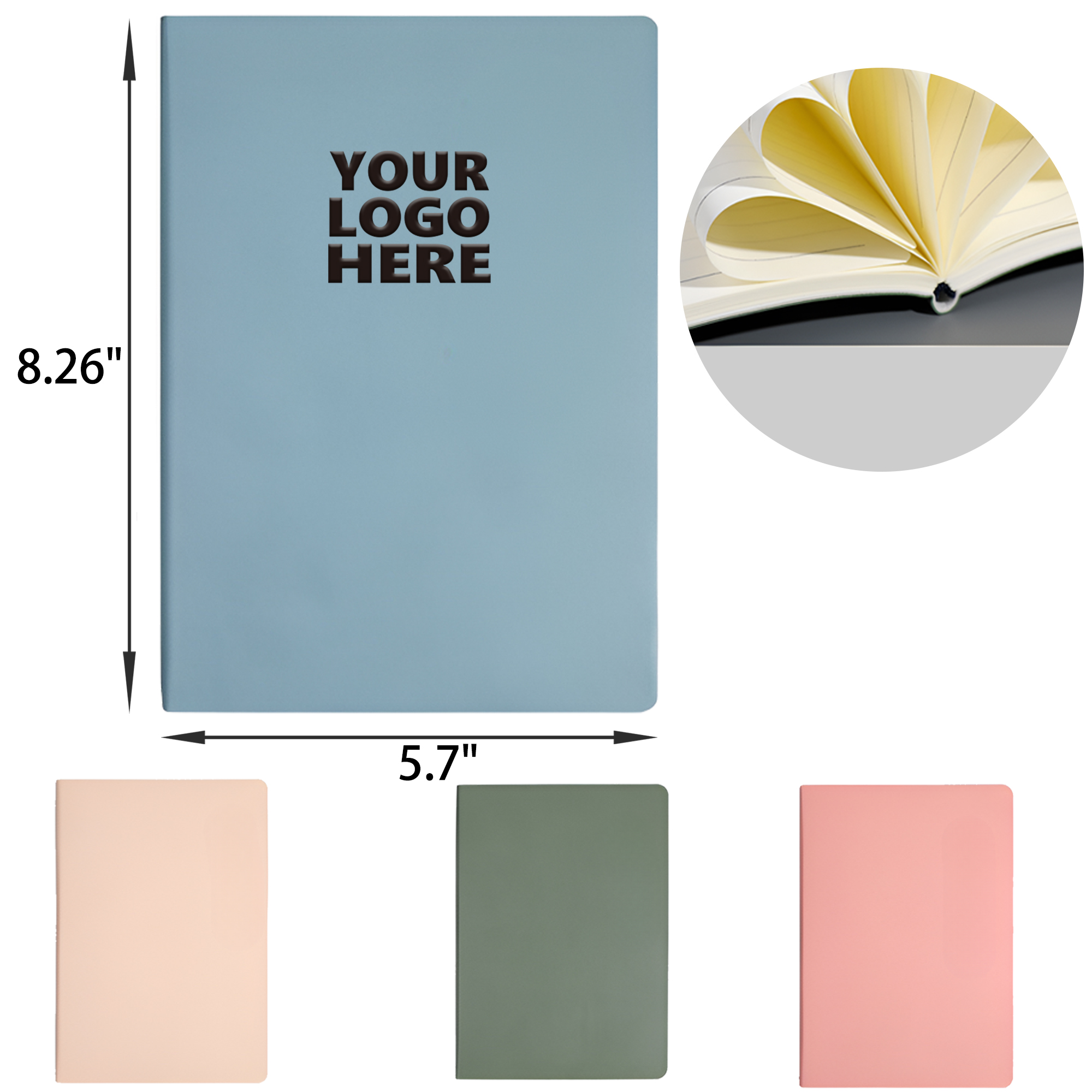 MOQ 50 PCS A5 Smooth Leather Notebook 2