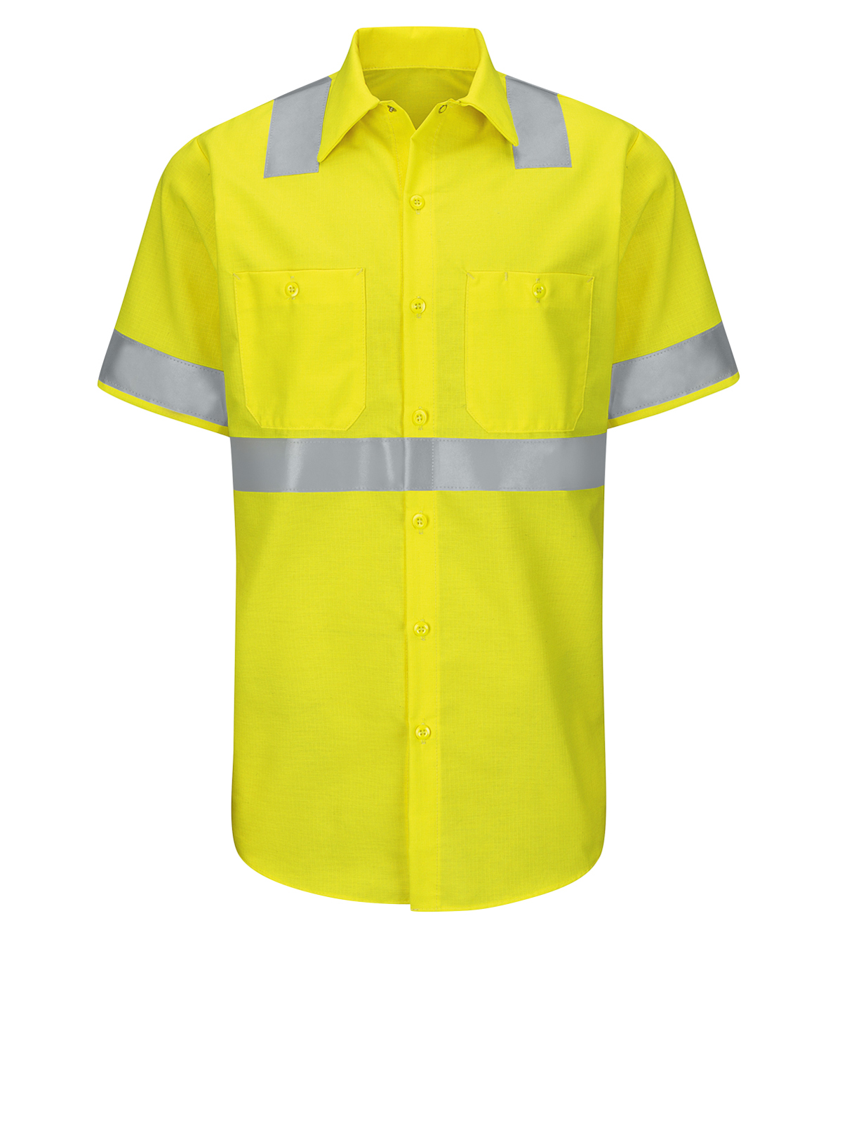 Red Kap Hi-Visibility - Men's Hi-Visibility Short Sleve Ripstop Work Shirt 4