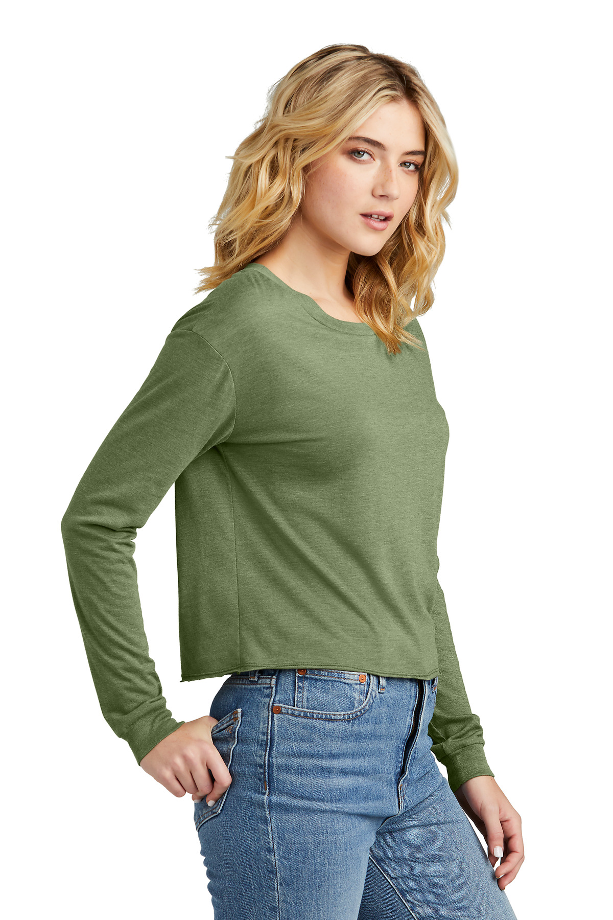District Women's Perfect Tri Midi Long Sleeve Tee DT141 32