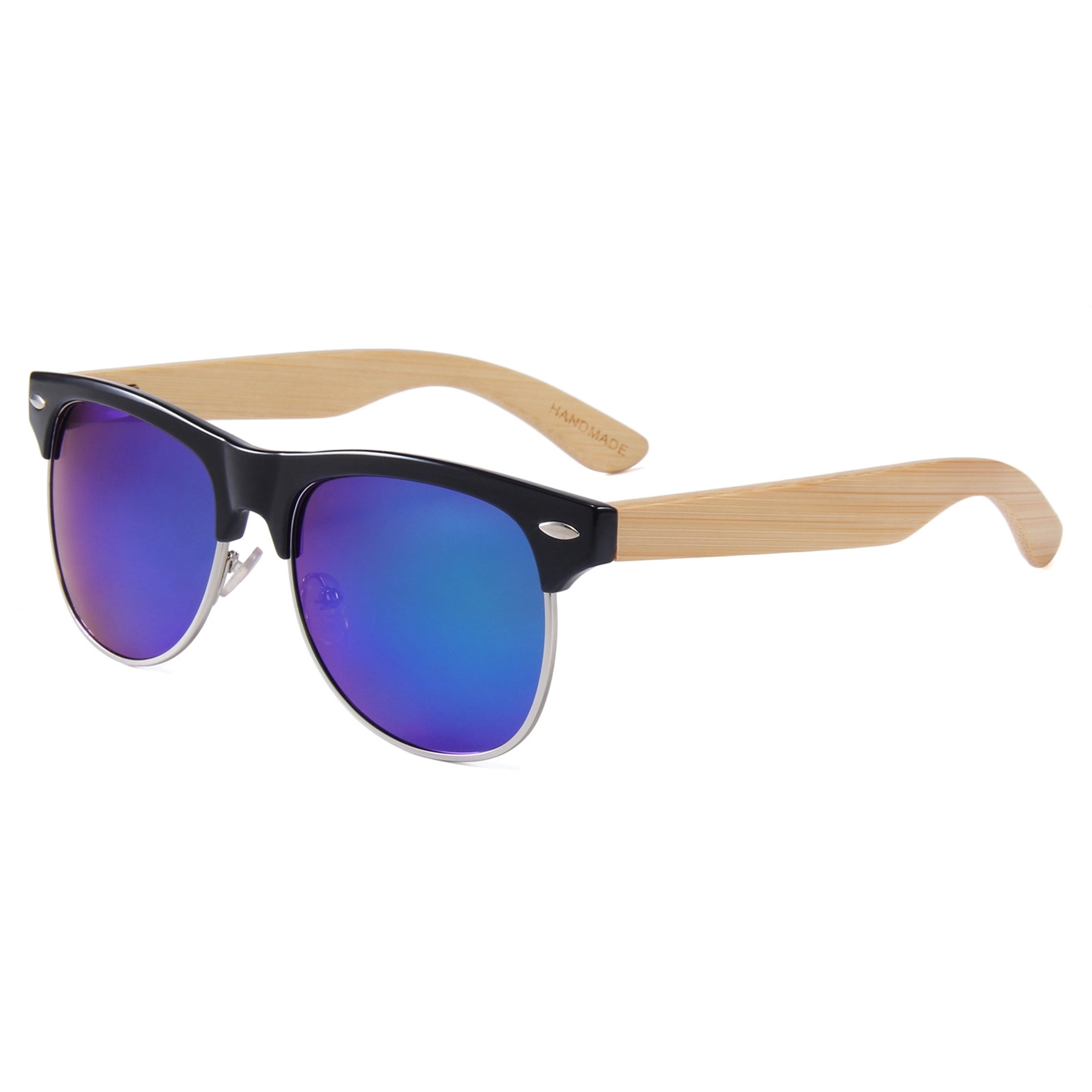 Half Frame Wooden Polarized Sunglasses 8