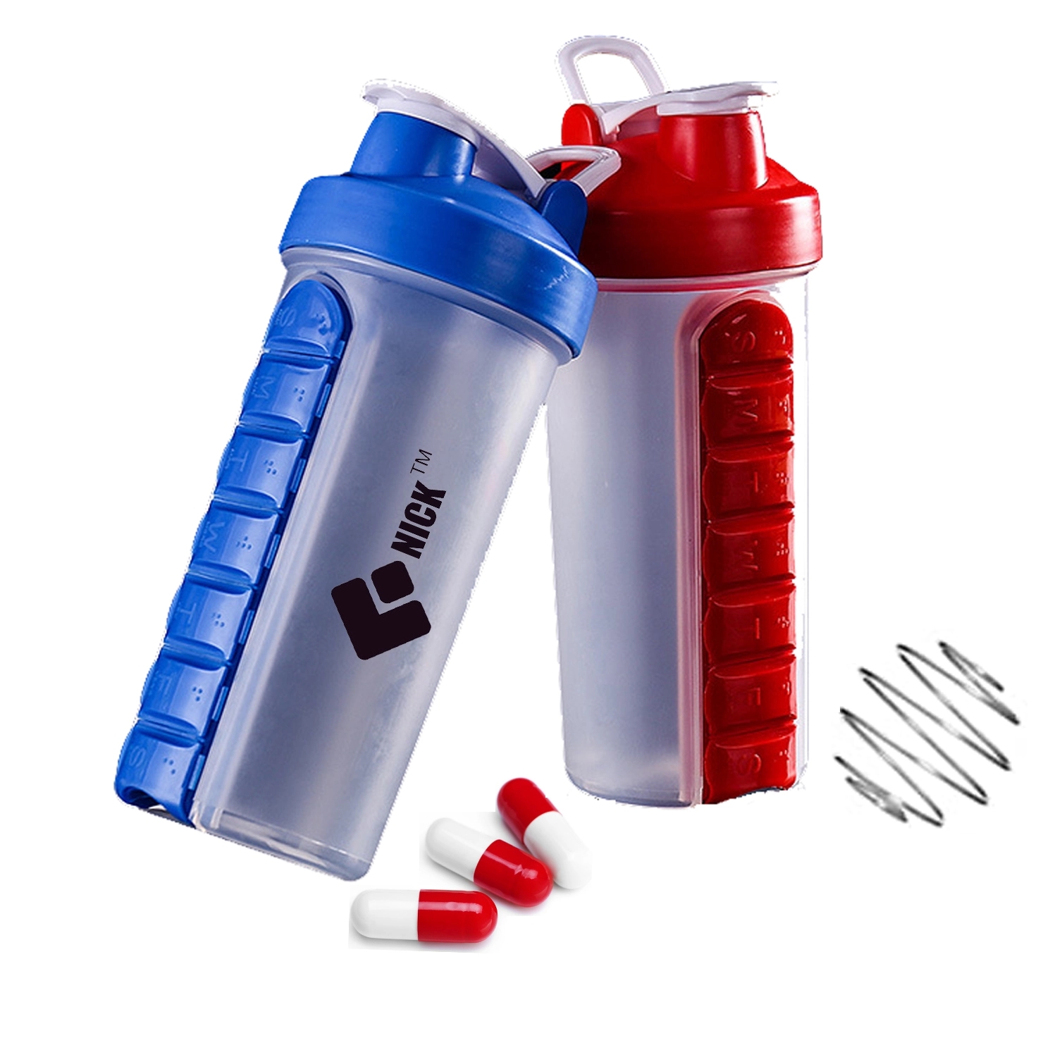 23 Oz Shake Bottle With 7 Days Pill Organizer 3