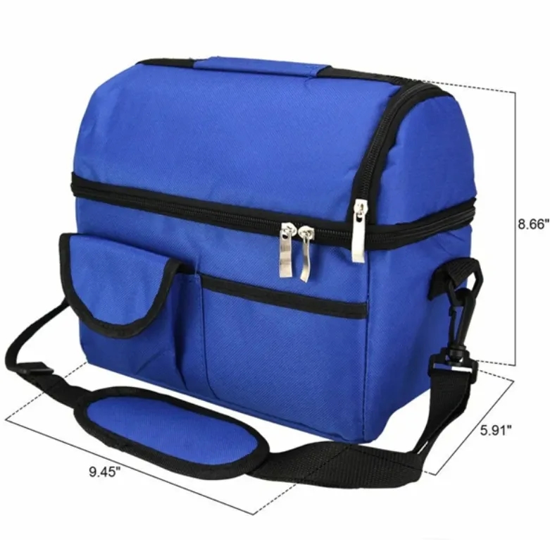Oxford Insulated Lunch Tote with Side Pocket 5