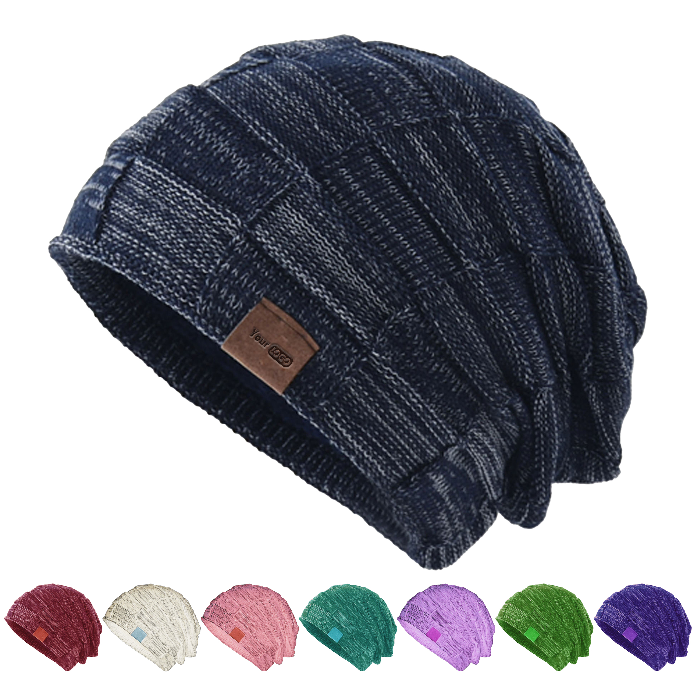 Acrylic Warm And Stylish Knitted Slouchy Beanie For Winter 2