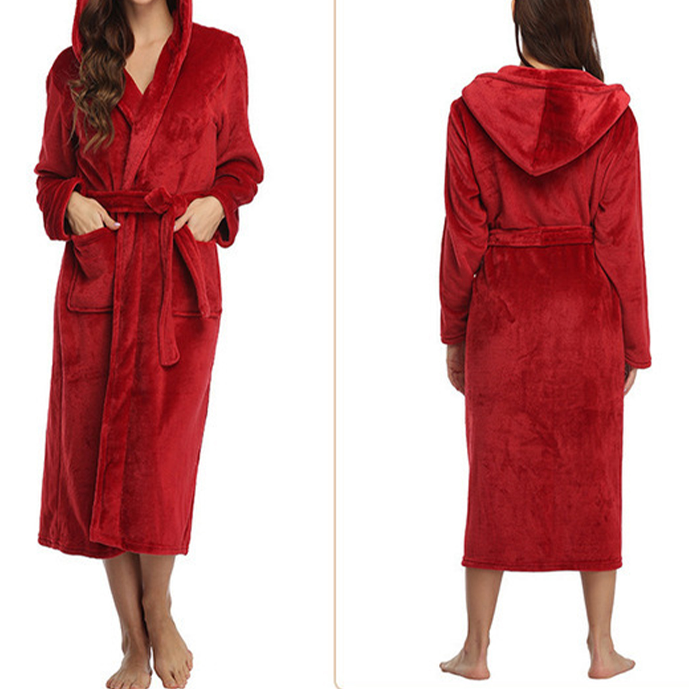 Flannel Extended Hooded Nightgown 3