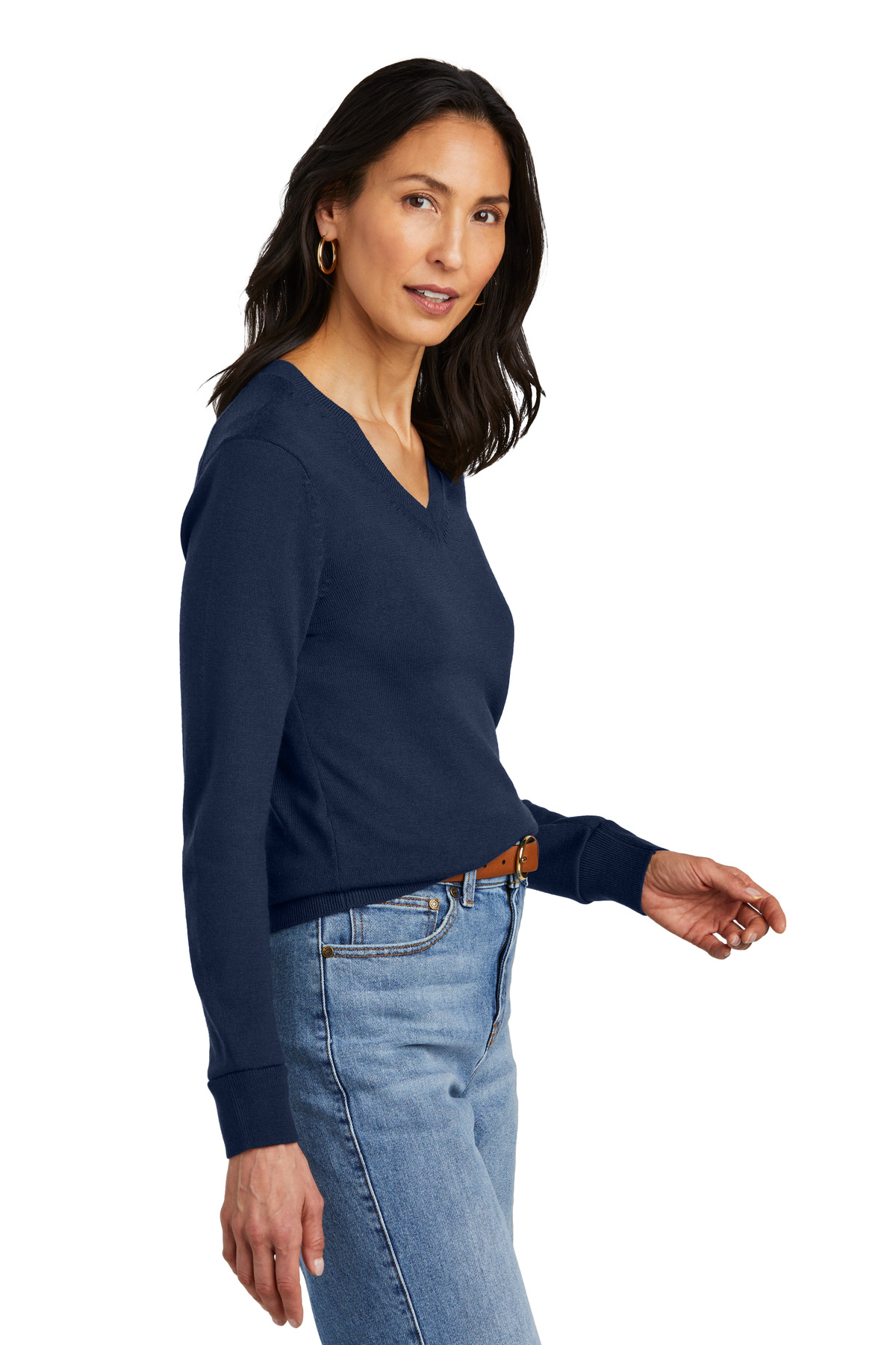 Brooks Brothers Women's Washable Merino V-Neck Sweater BB18411 16