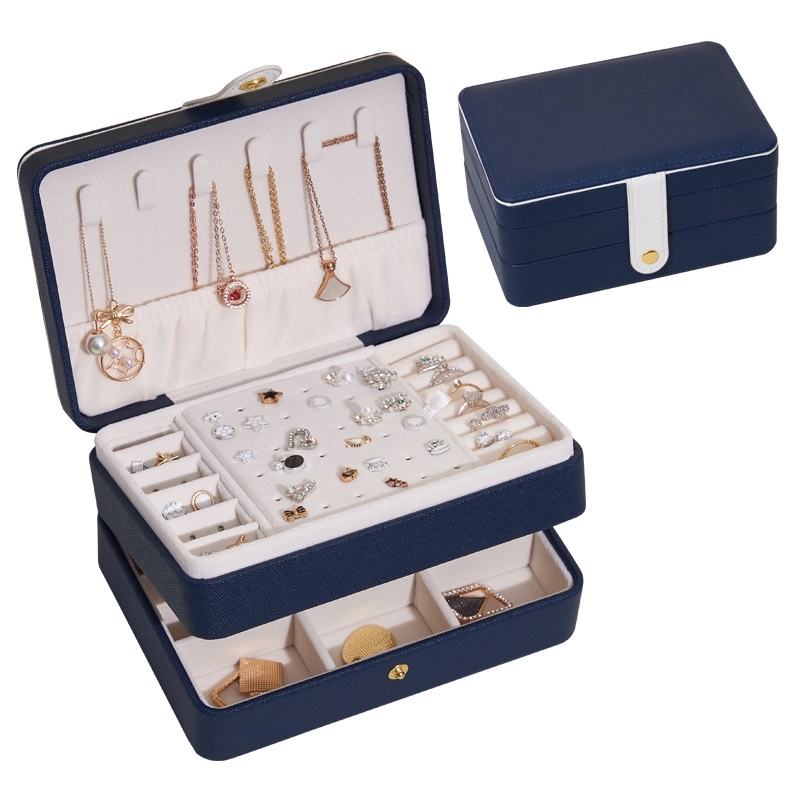 Custom PU Leather Multi-Layer Jewelry Organizer Storage Box 2