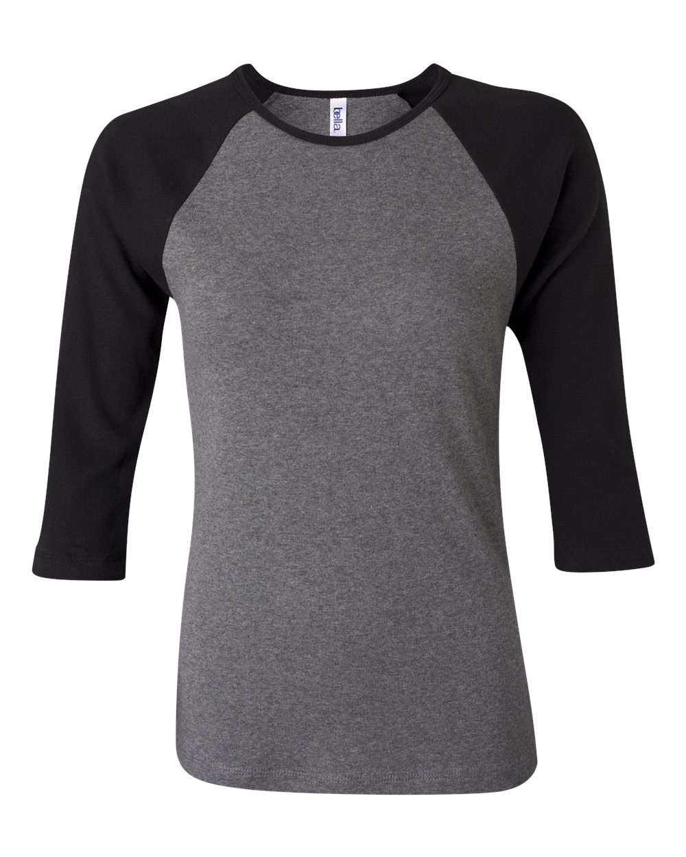 Women's 1X1 Baby Rib Raglan Three-Quarter Sleeve Tee - 2000 8