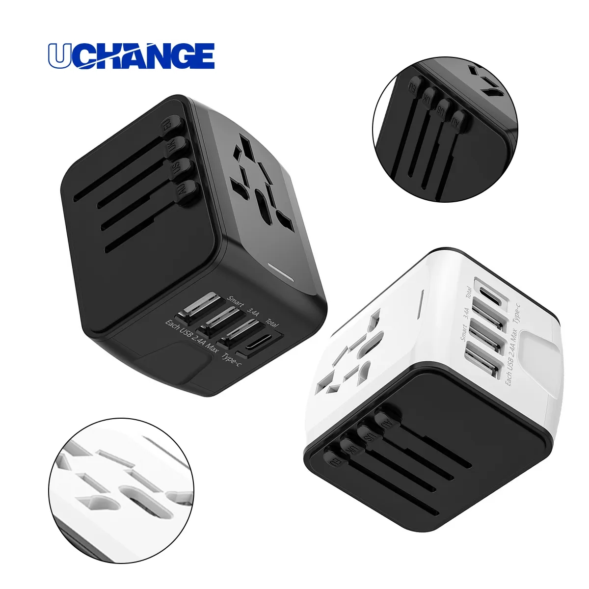 Universal Travel Adapter with USB Charging Ports 2