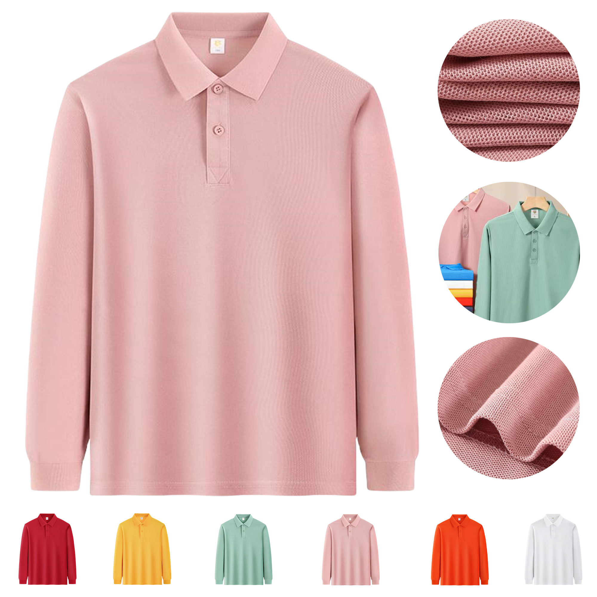 Custom Kids' Poly-Cotton Long Sleeve Polo Shirt for School Sports Events with Printed Design 2