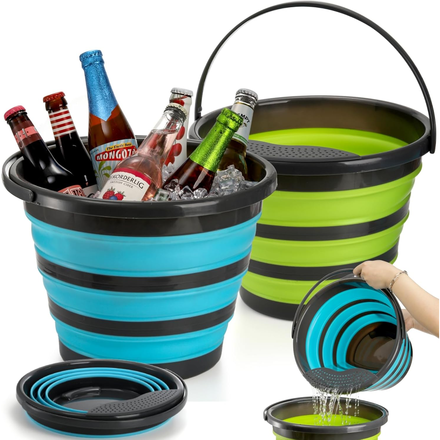 170oz Collapsible Water Container Bucket W/ Han 1