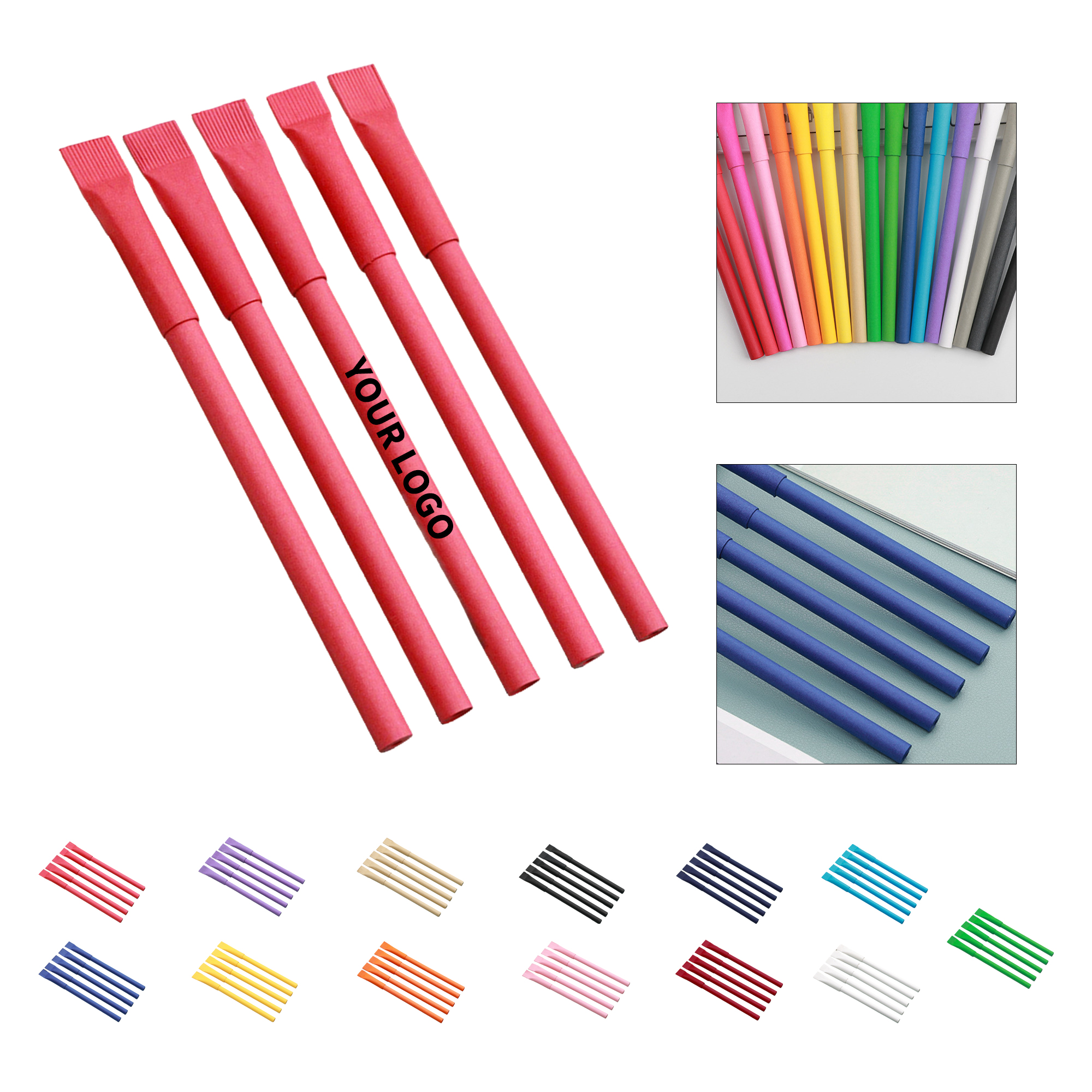 Recycled Kraft Tube Ballpoint Writing Stick 18
