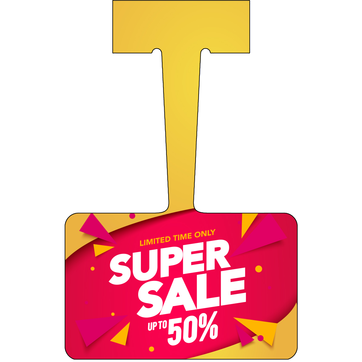 .010 White Gloss Plastic Shelf Dangler, 3.5"x5.5" Rectangle, Full Colour 3