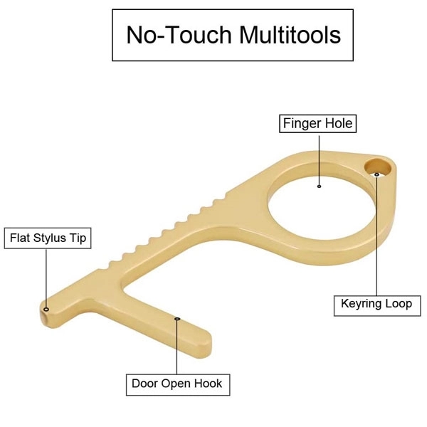 Portable Hygiene Hand Antimicrobial Brass EDC Door Opener 1