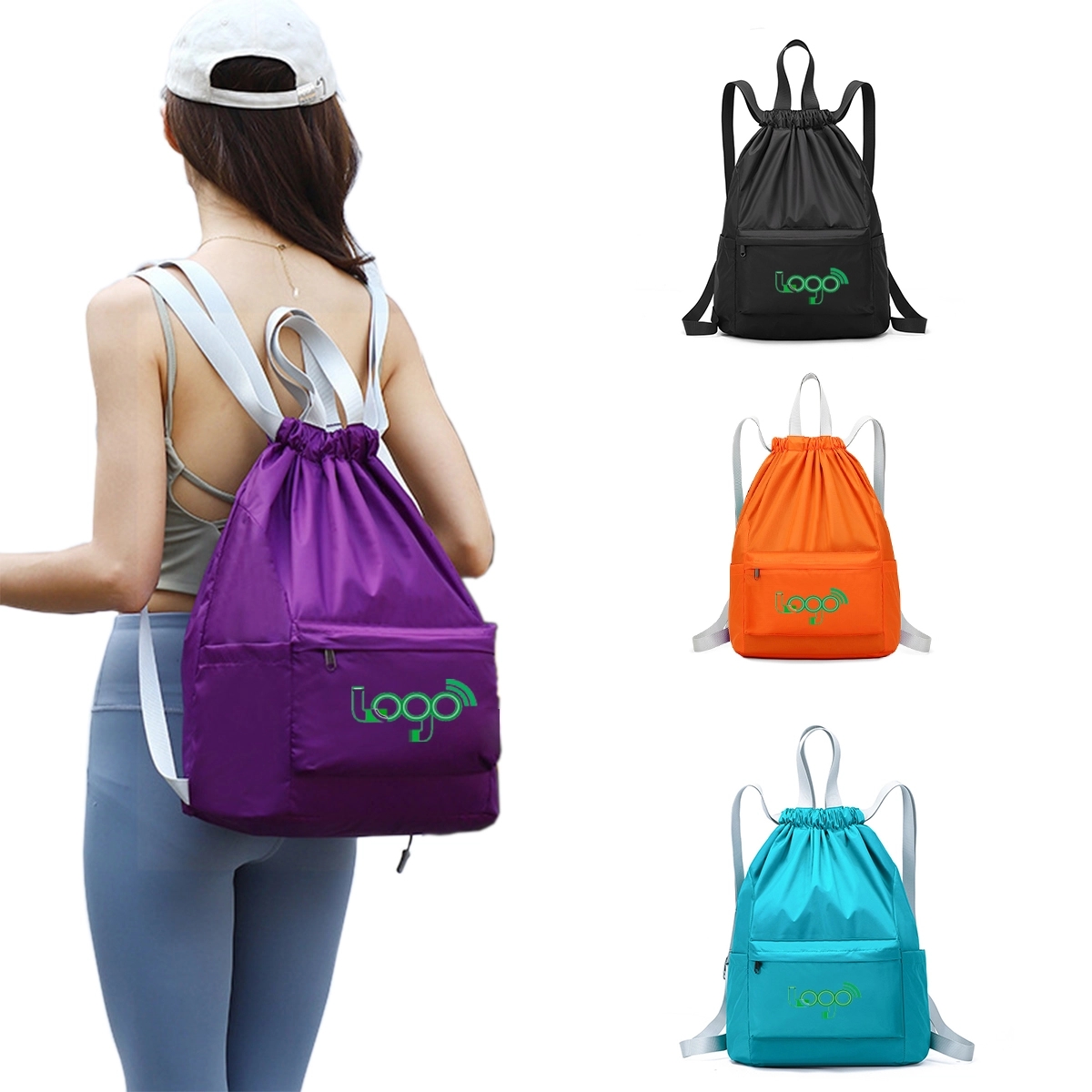 Large Waterproof Oxford Drawstring Backpack 7