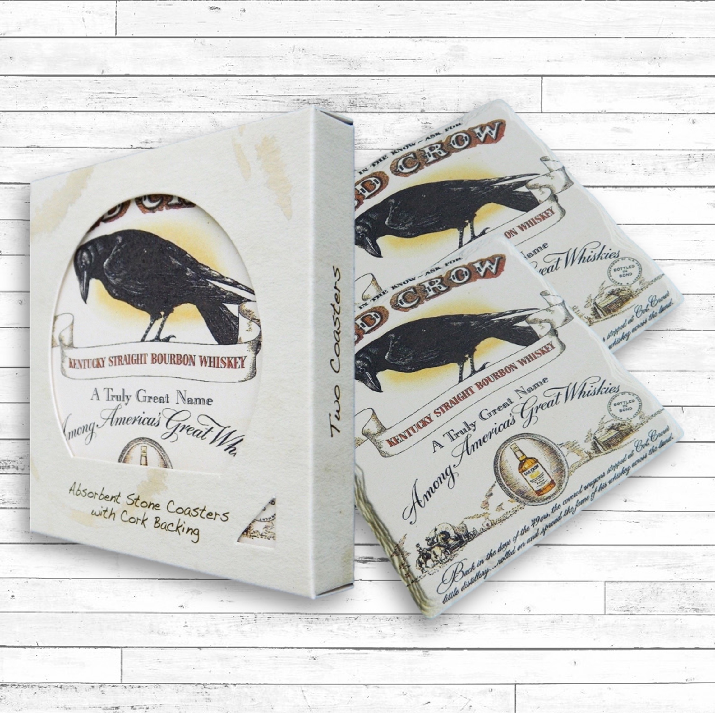 2 Custom Square Layered Edge Stone Coasters with Easel Backing-Basic Print 2