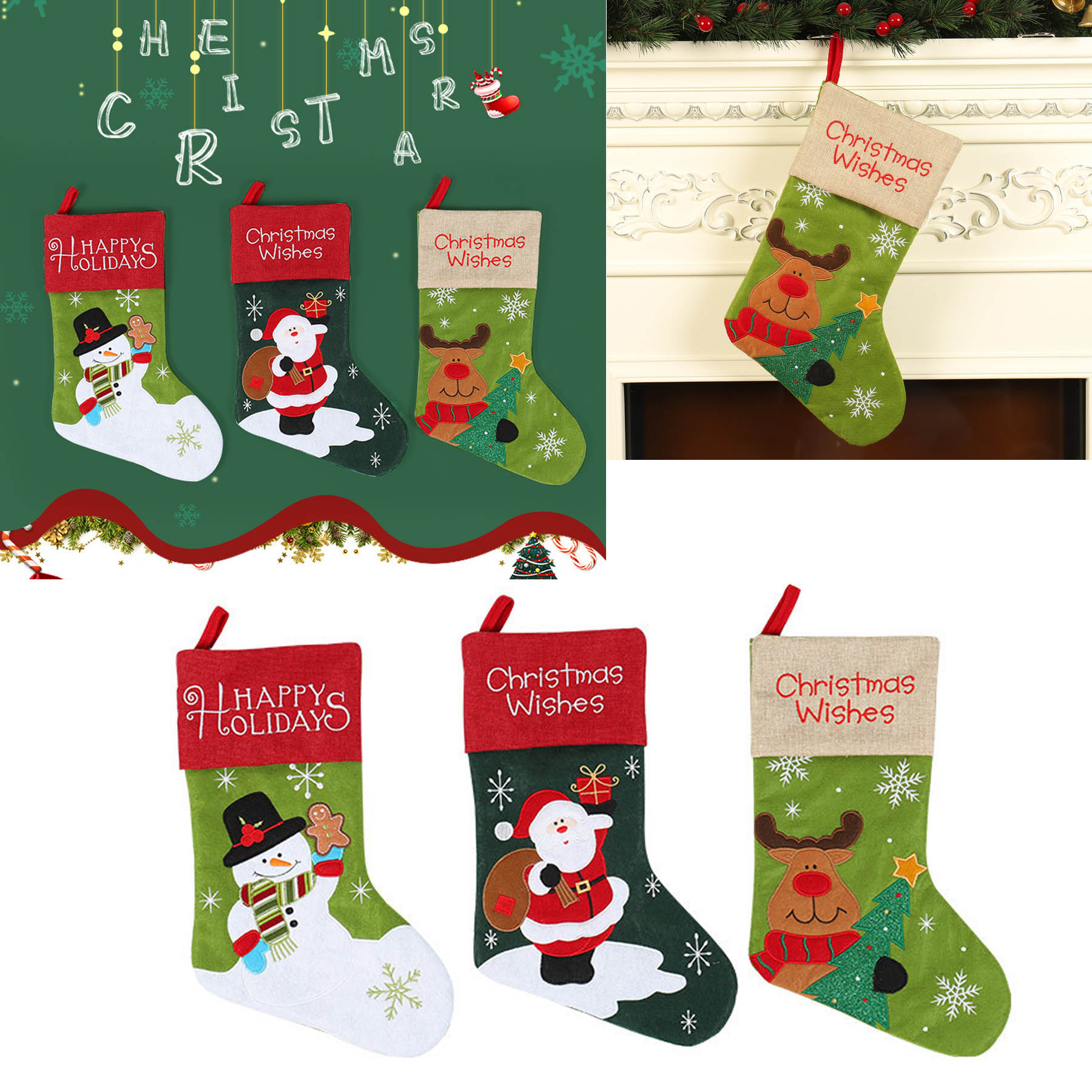 Hanging Christmas Long Stockings 2
