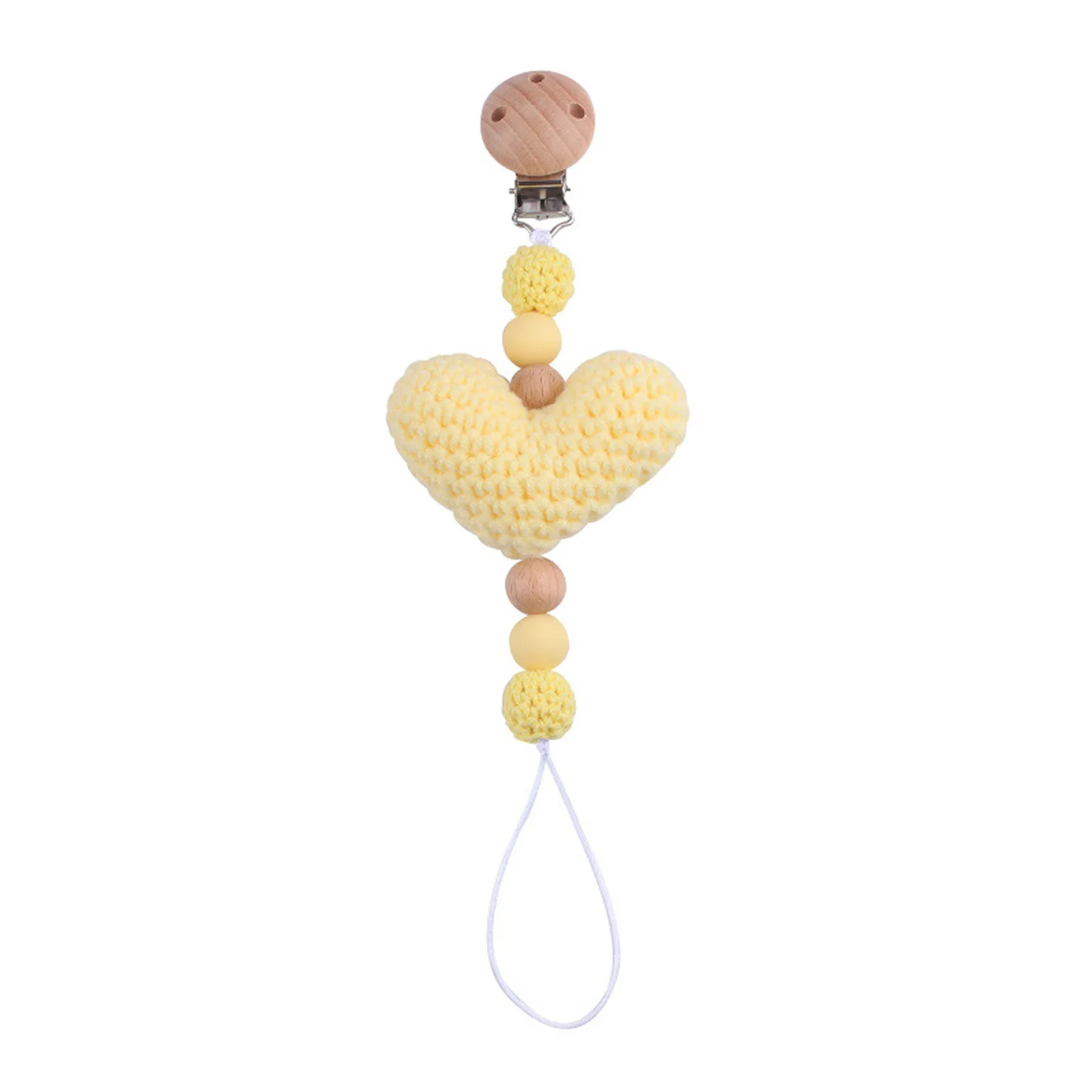 Knitted Heart Pacifier Chain 8