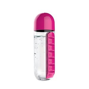 600ml Plastic Round Water Bottle With Detachable Pill Box 5