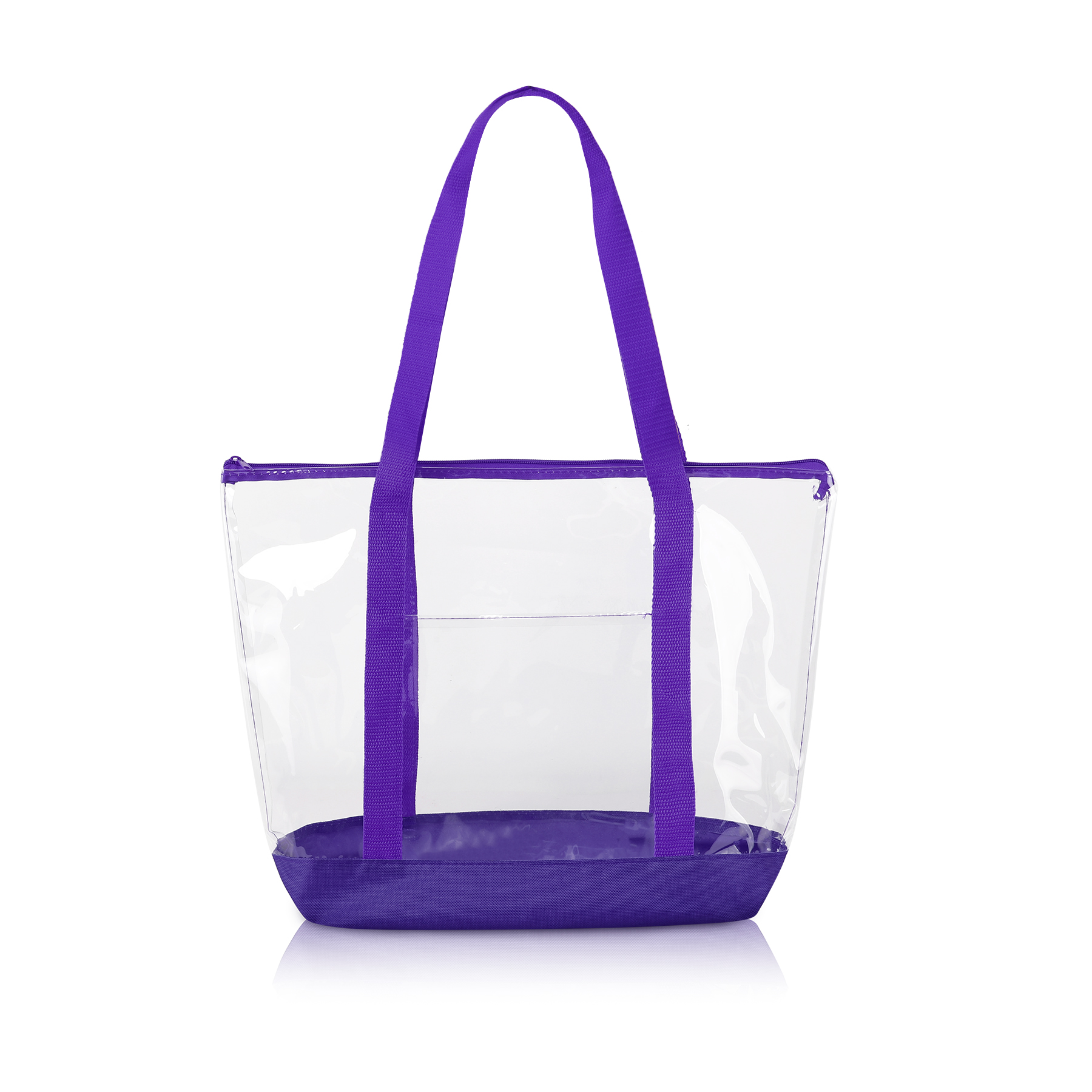 Large Clear Zippered Beach Tote Bag 18