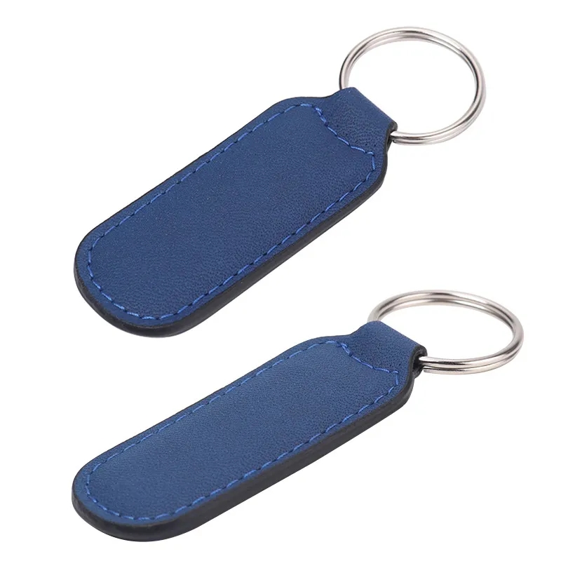 Rectangular Pu Leather Keychain 2