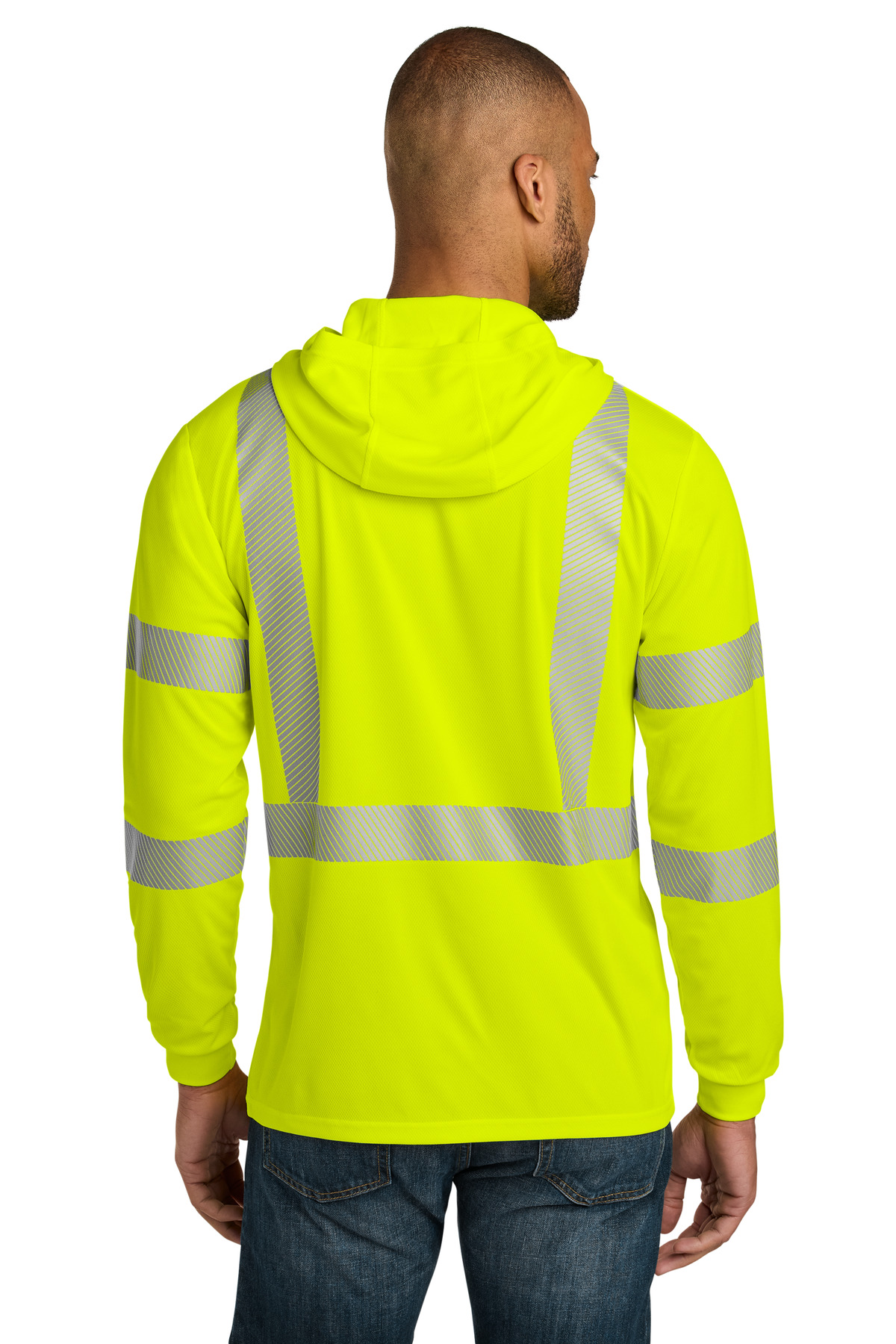 CornerStone ANSI 107 Class 3 Long Sleeve Segmented Tape Hooded Tee CS208 13