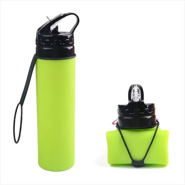 20 Oz Silicone Foldable Folding Sports Water Bottle 7