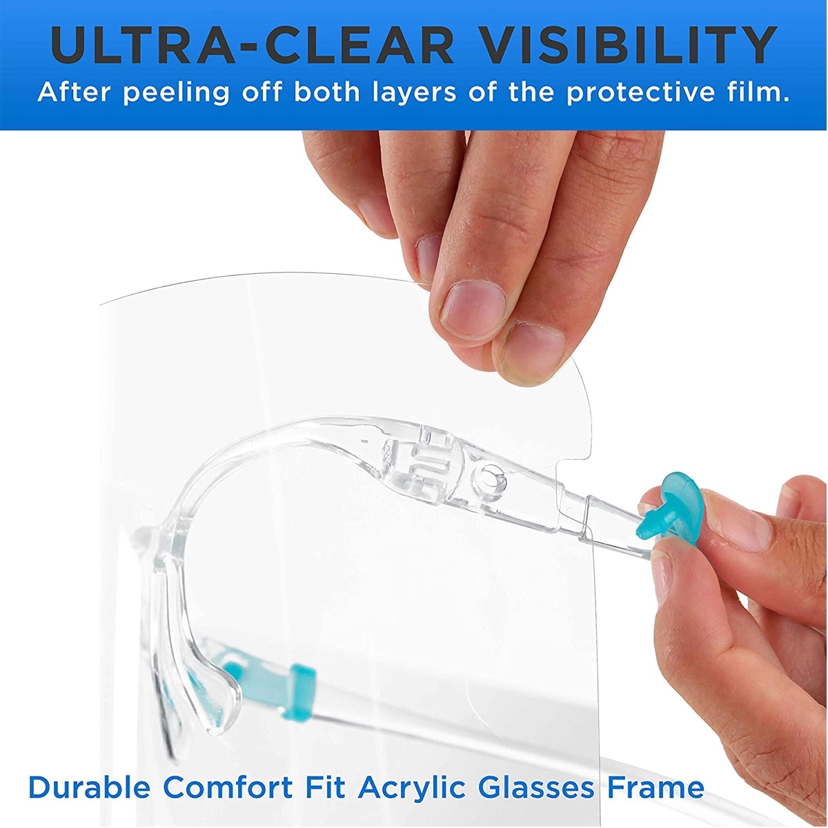 Safety Protective Full Face Shields With Glasses Frames 4