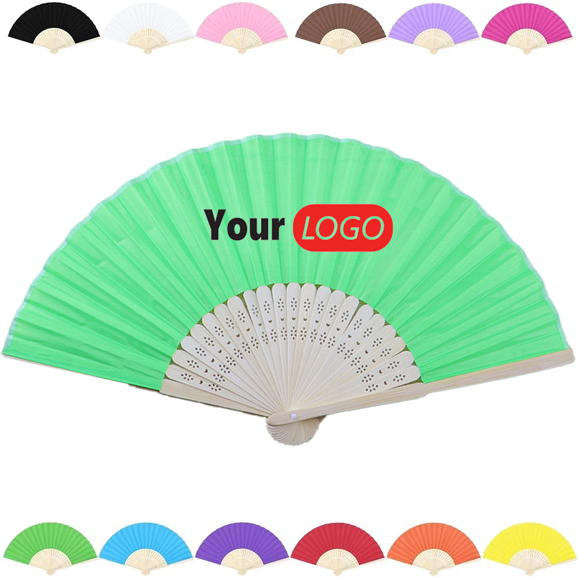 Bamboo Folding Fan with Custom Print 3