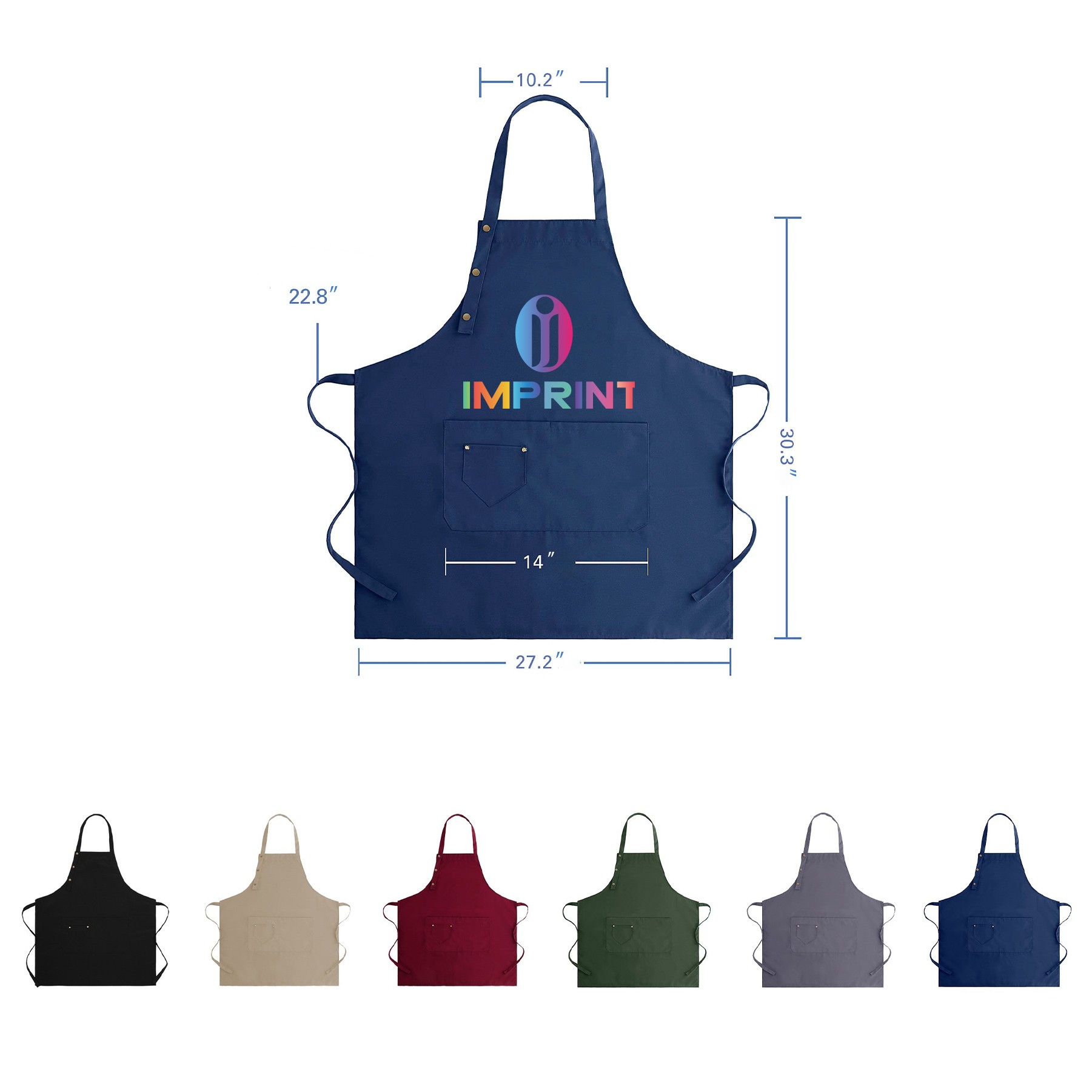 Apron with Adjustable Straps and Large Pockets 2