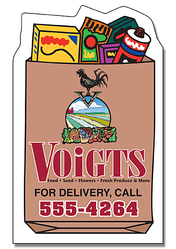 Delivery Magnet - Grocery Bag Shape (1.75x2.875) - 25 mil. 2