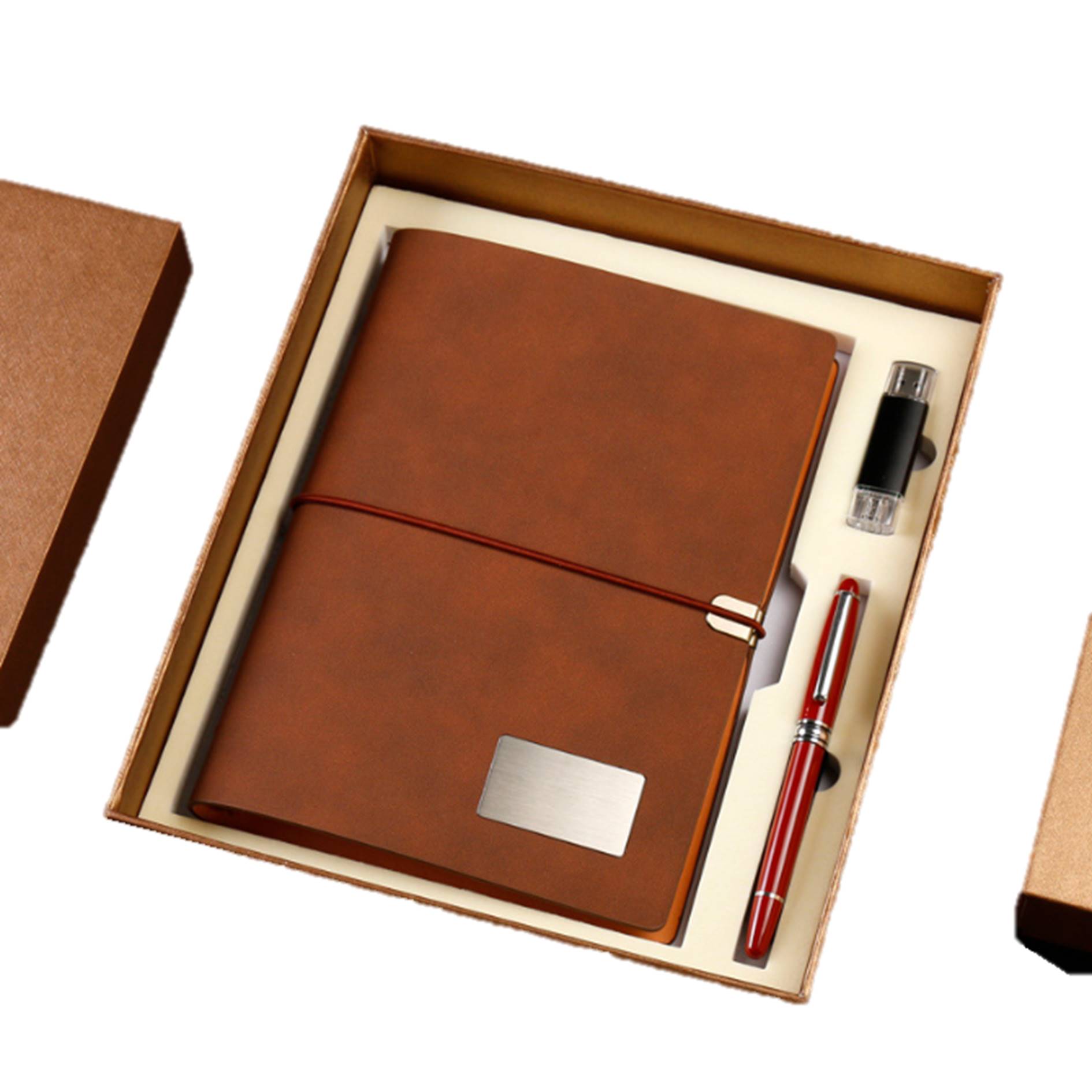 Refillable Journal With Pen And Flash Drive Gift Set 4