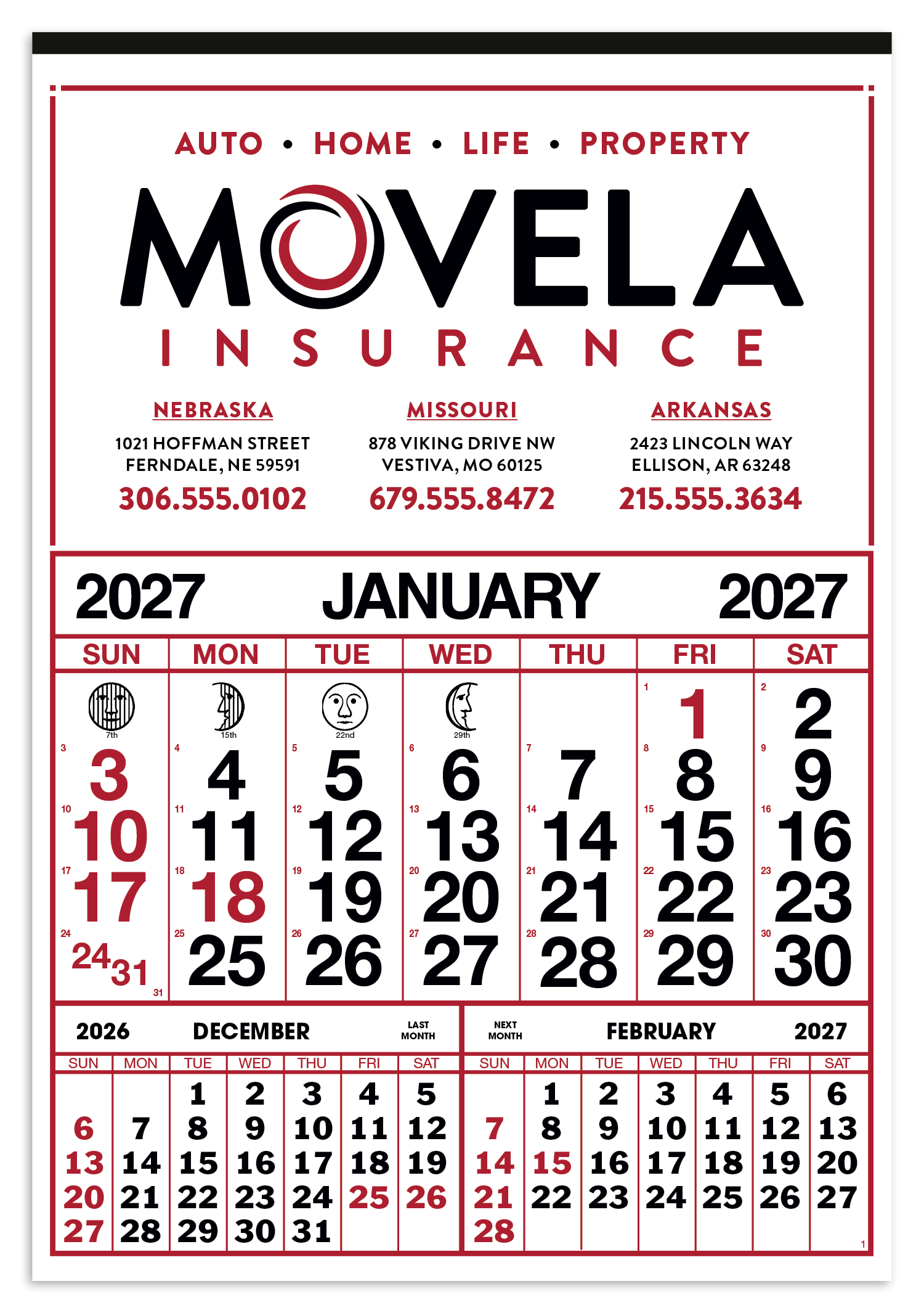 Skinner & Kennedy® Commercial 12-Sheet Calendar 21