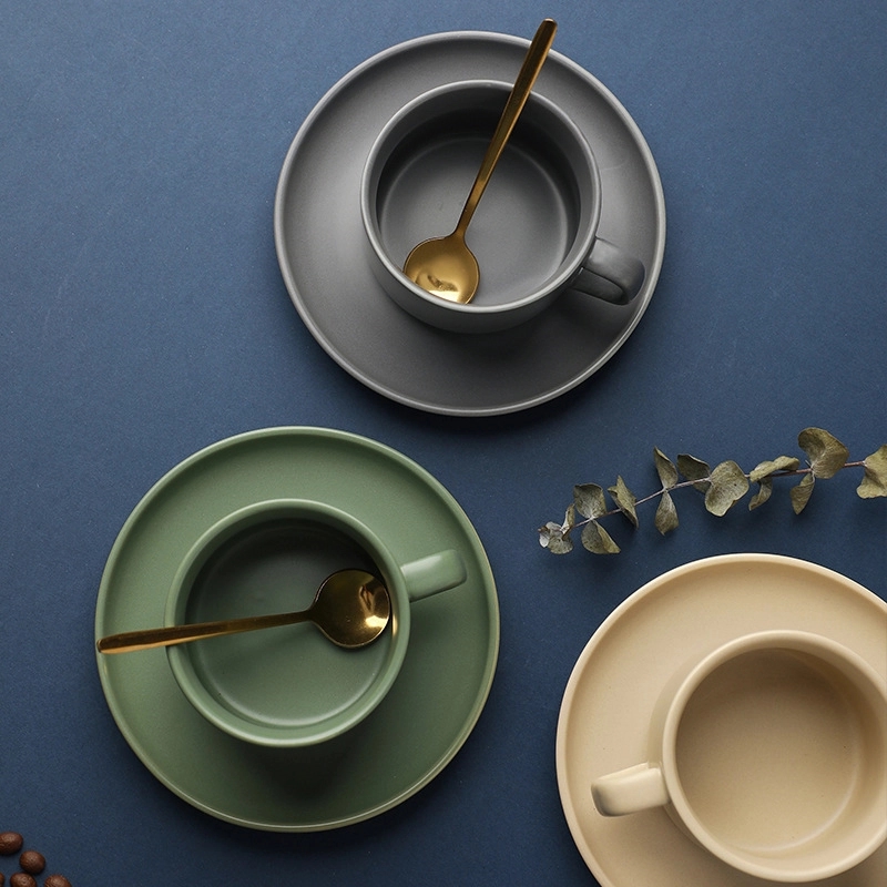 Custom Coffee Cup with Saucer Set 4