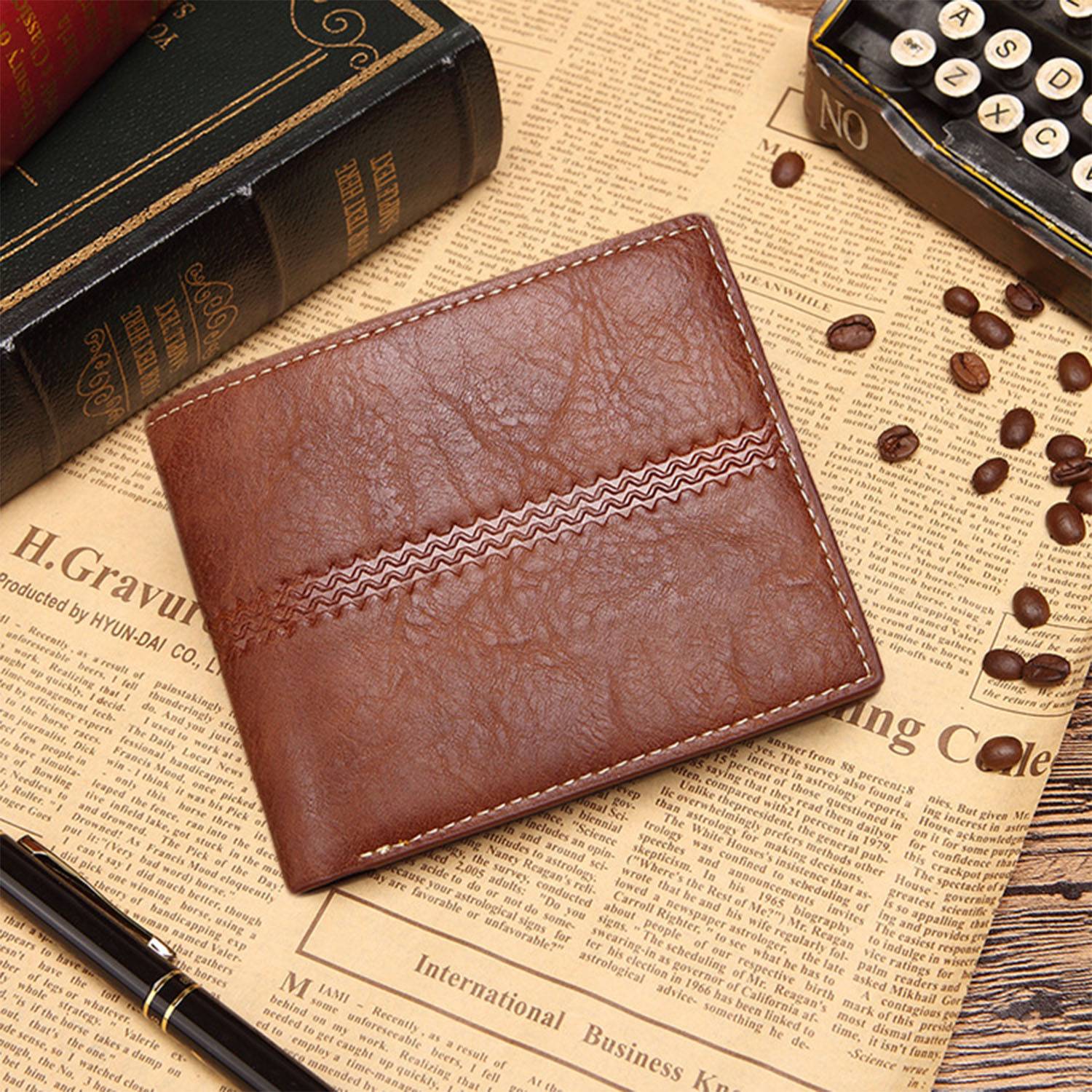 PU leather wallet with Multiple card positions 6