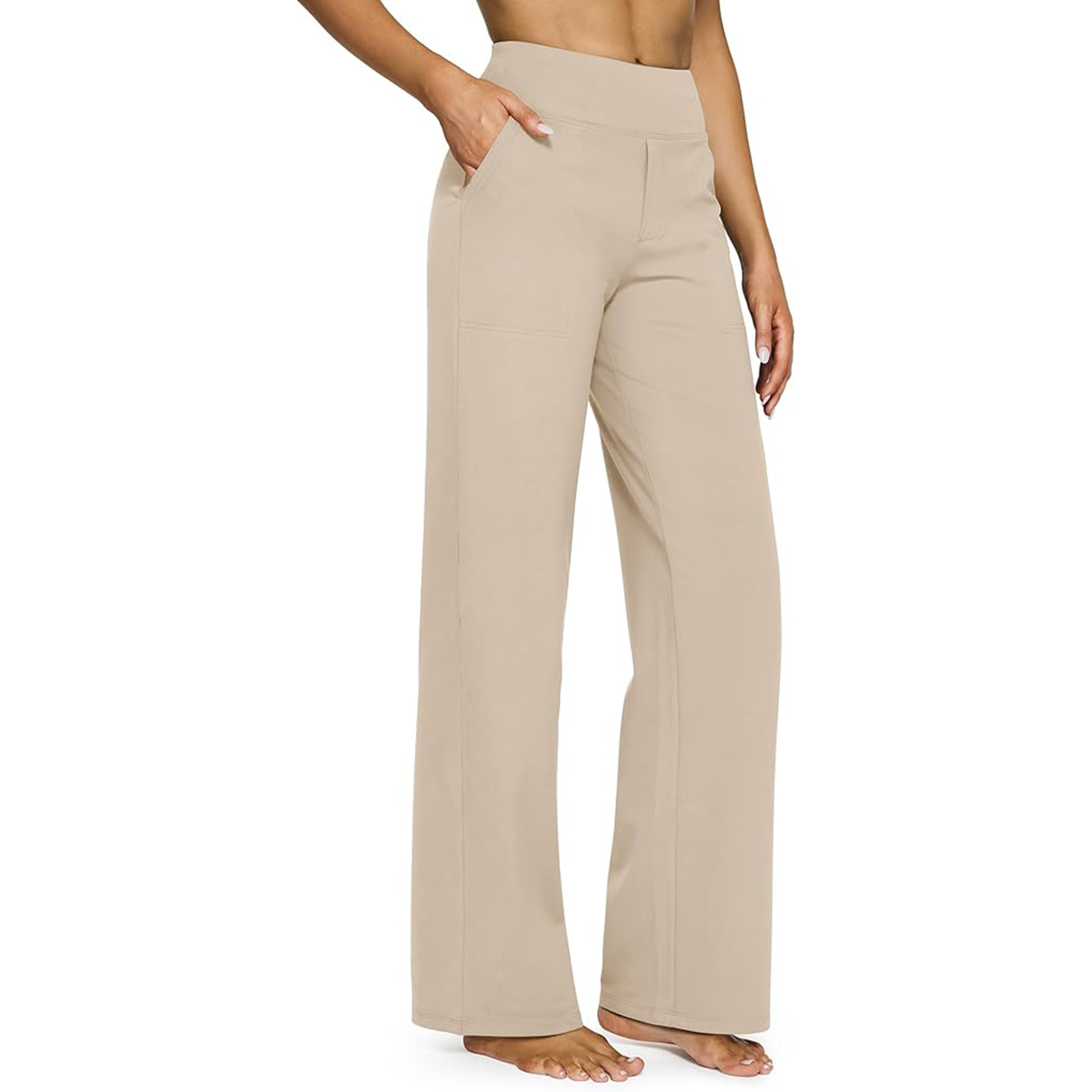 High Waisted Stretch Yoga Pants Women's Wide Leg Pants 16